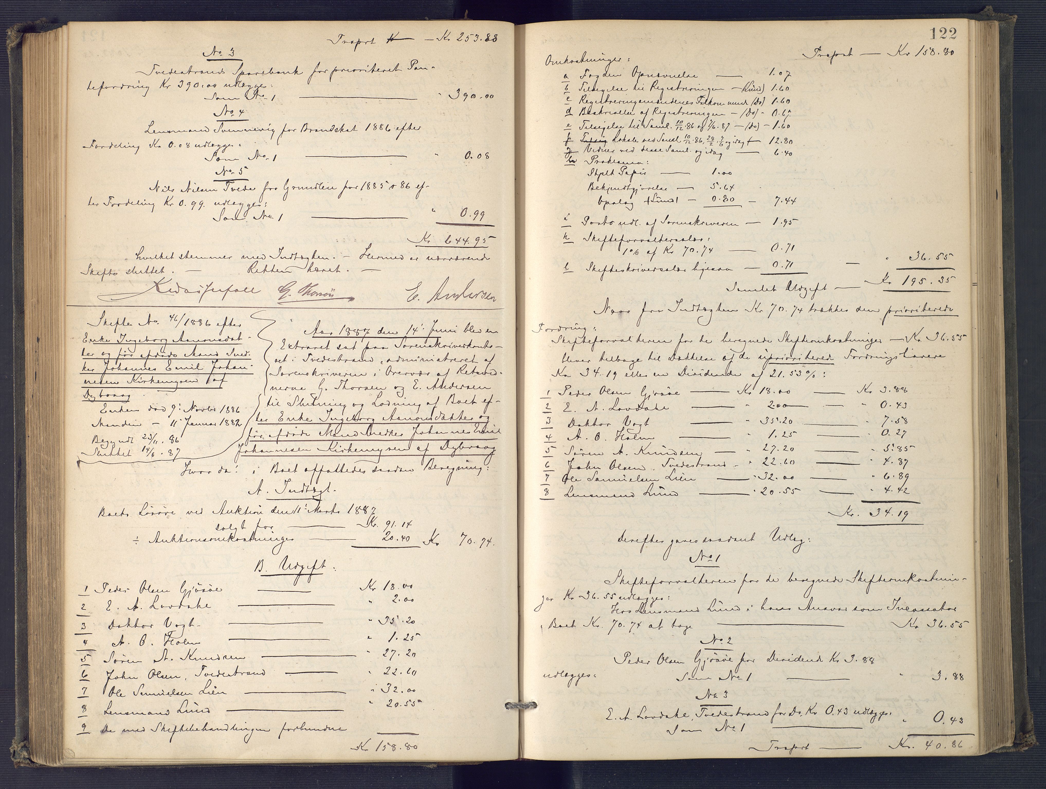 Holt sorenskriveri, SAK/1221-0002/H/Hc/L0034: Skifteutlodningsprotokoll nr. 9, 1884-1890, p. 121b-122a