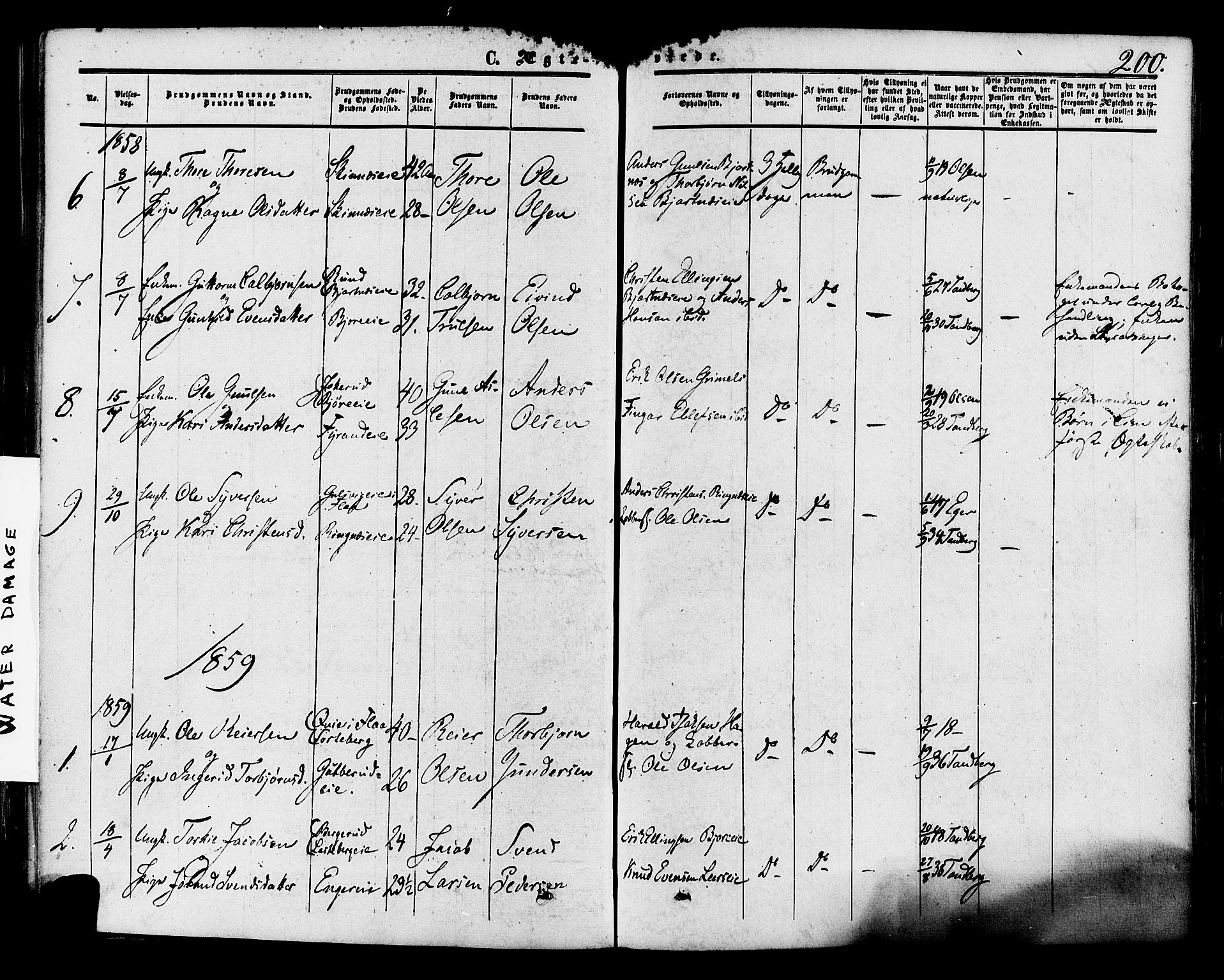 Krødsherad kirkebøker, SAKO/A-19/F/Fa/L0003: Parish register (official) no. 3, 1851-1872, p. 200