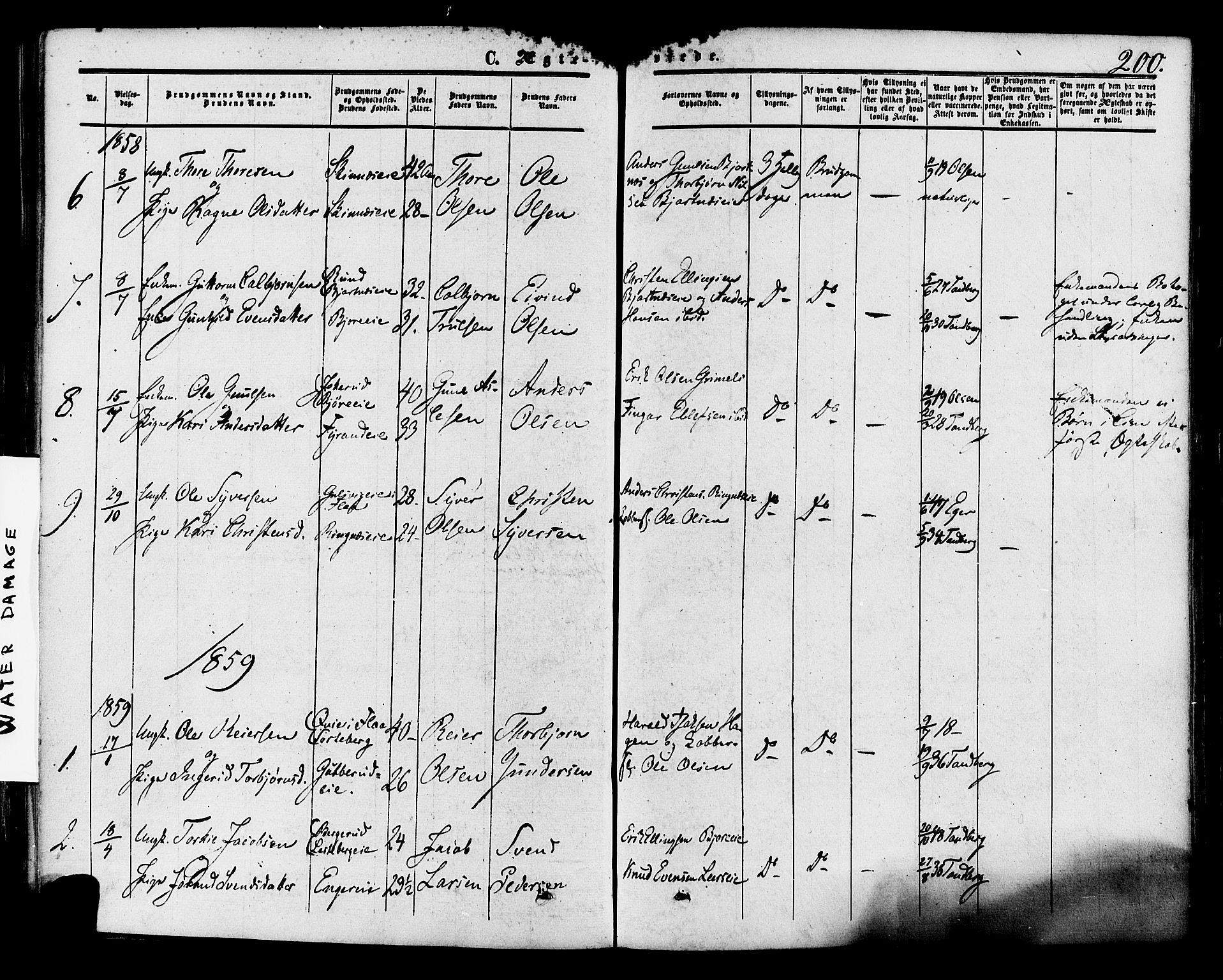 Krødsherad kirkebøker, AV/SAKO-A-19/F/Fa/L0003: Parish register (official) no. 3, 1851-1872, p. 200