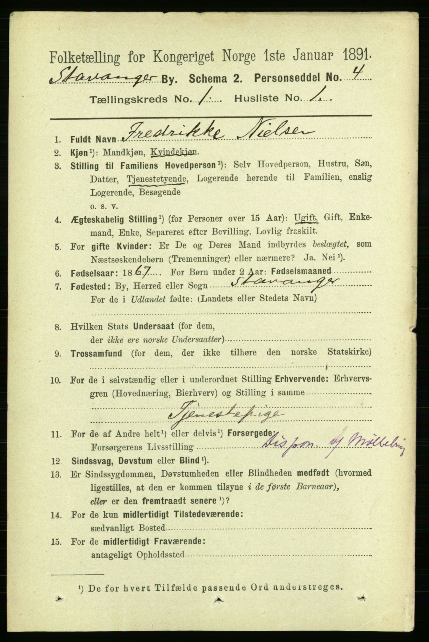 RA, 1891 census for 1103 Stavanger, 1891, p. 5137