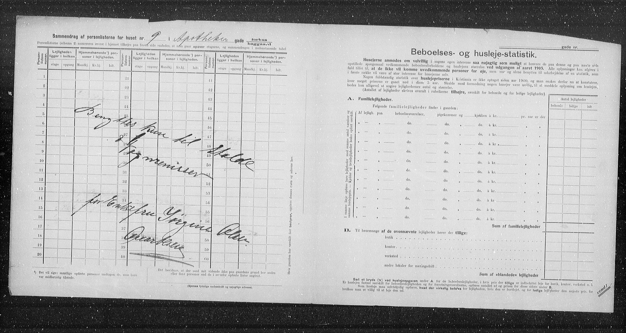 OBA, Municipal Census 1905 for Kristiania, 1905, p. 758