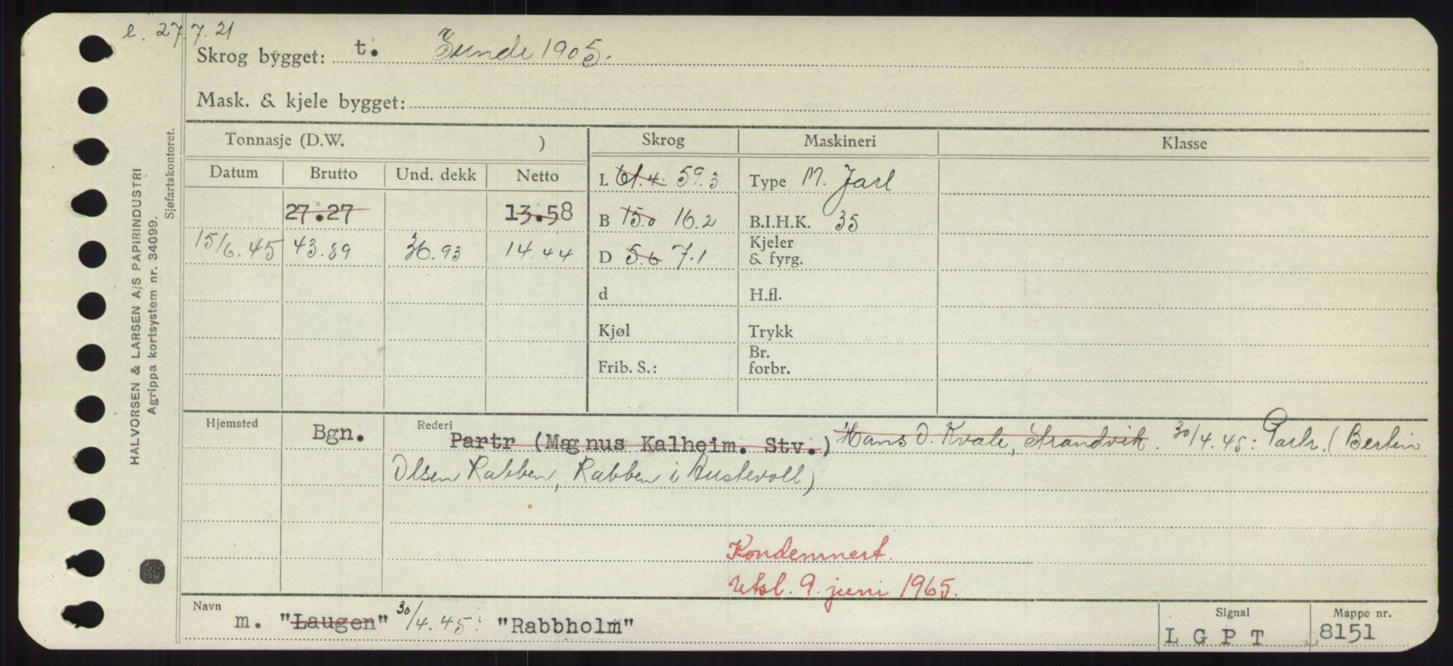 Sjøfartsdirektoratet med forløpere, Skipsmålingen, AV/RA-S-1627/H/Hd/L0030: Fartøy, Q-Riv, p. 29