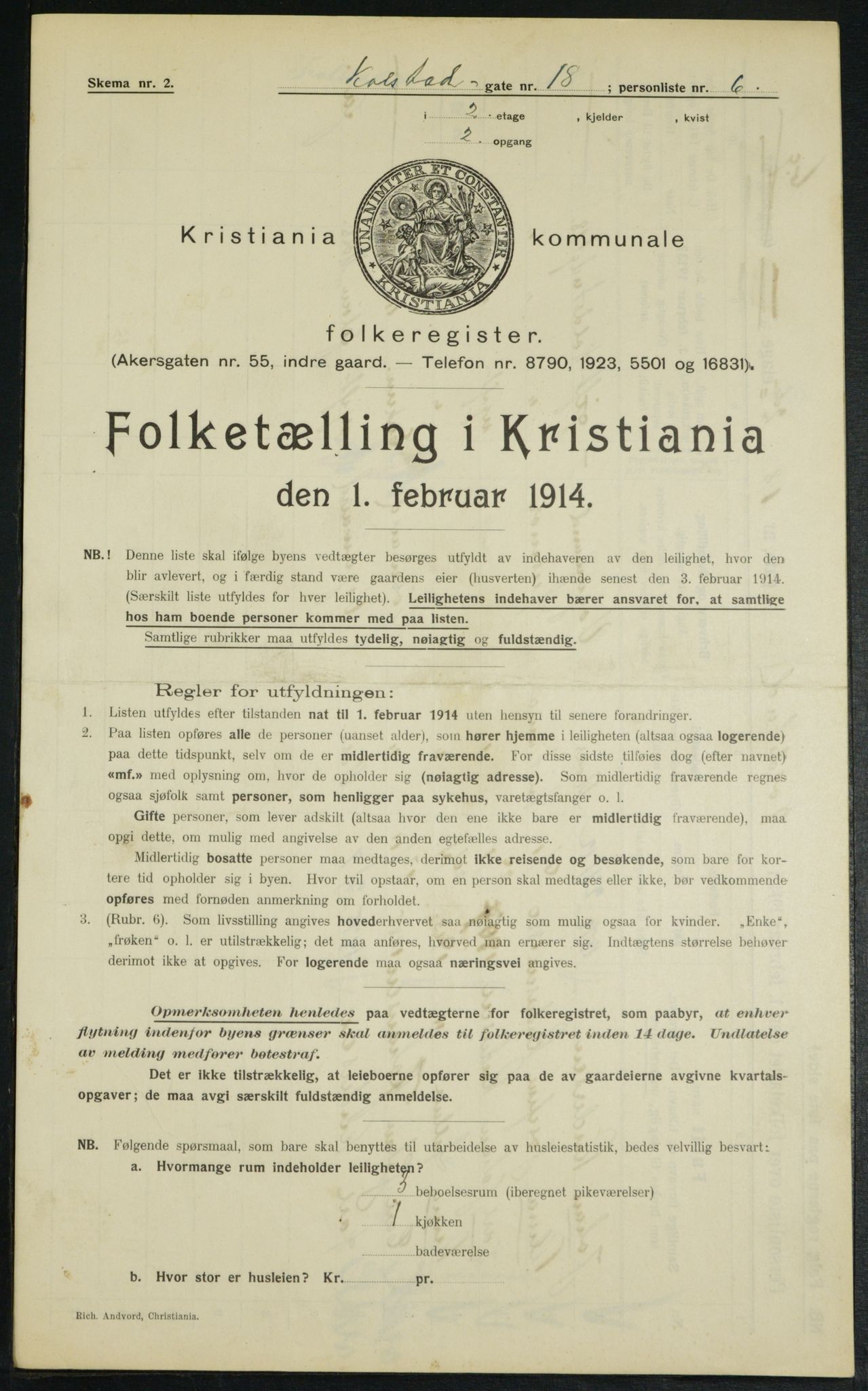 OBA, Municipal Census 1914 for Kristiania, 1914, p. 52371