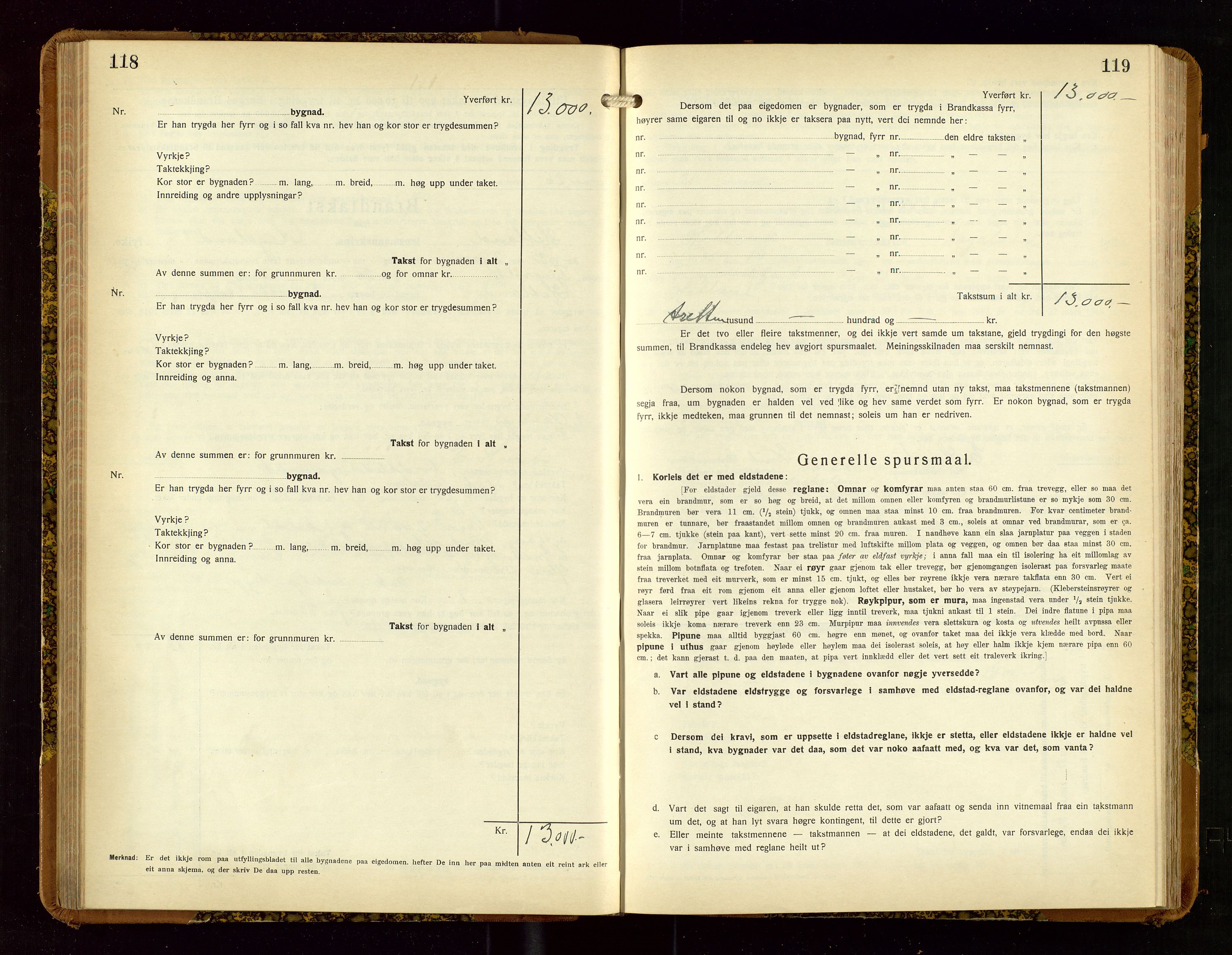 Hetland lensmannskontor, SAST/A-100101/Gob/L0004: "Brandtakstbok", 1934-1936, p. 118-119