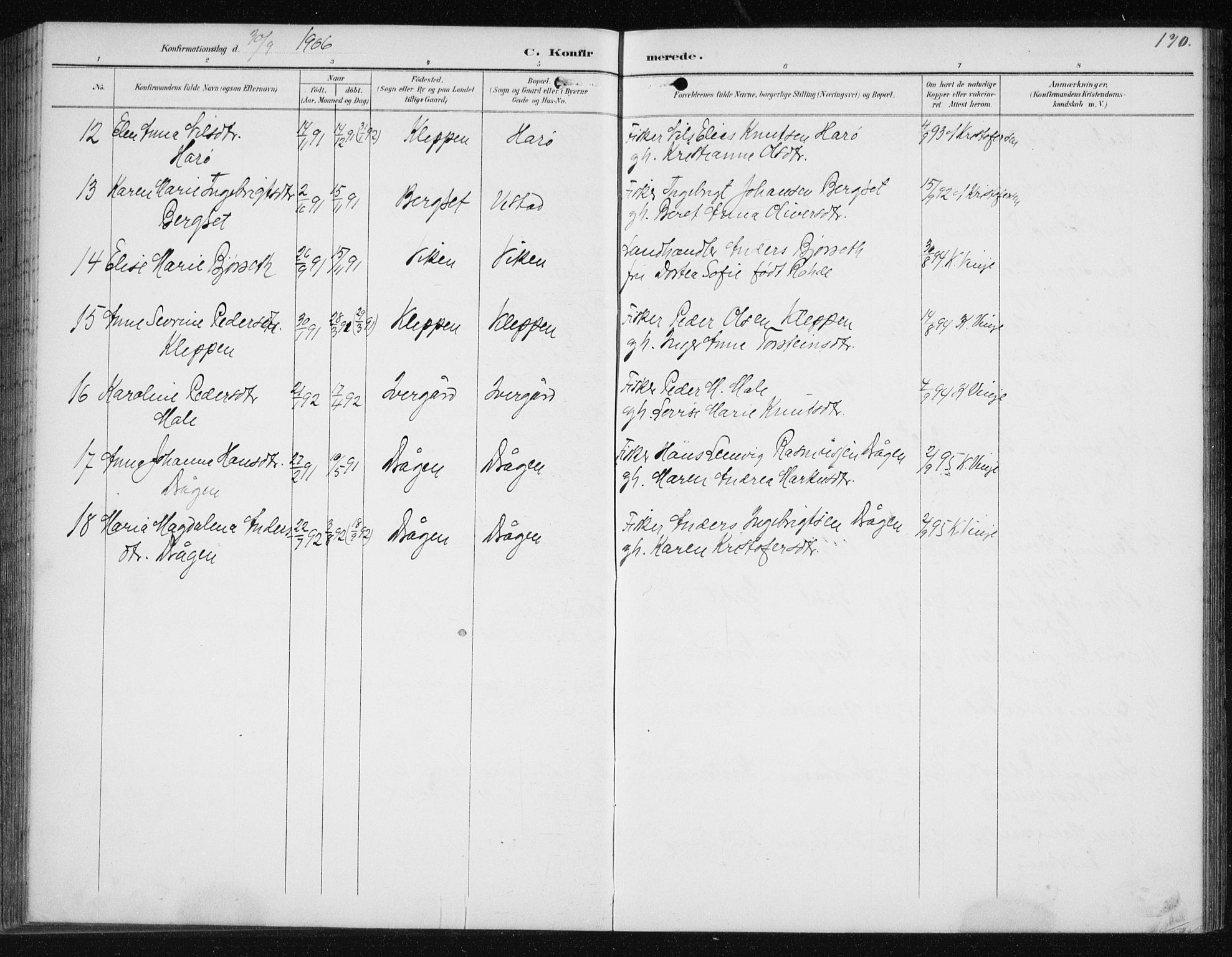 Ministerialprotokoller, klokkerbøker og fødselsregistre - Møre og Romsdal, AV/SAT-A-1454/566/L0773: Parish register (copy) no. 566C02, 1892-1909, p. 170