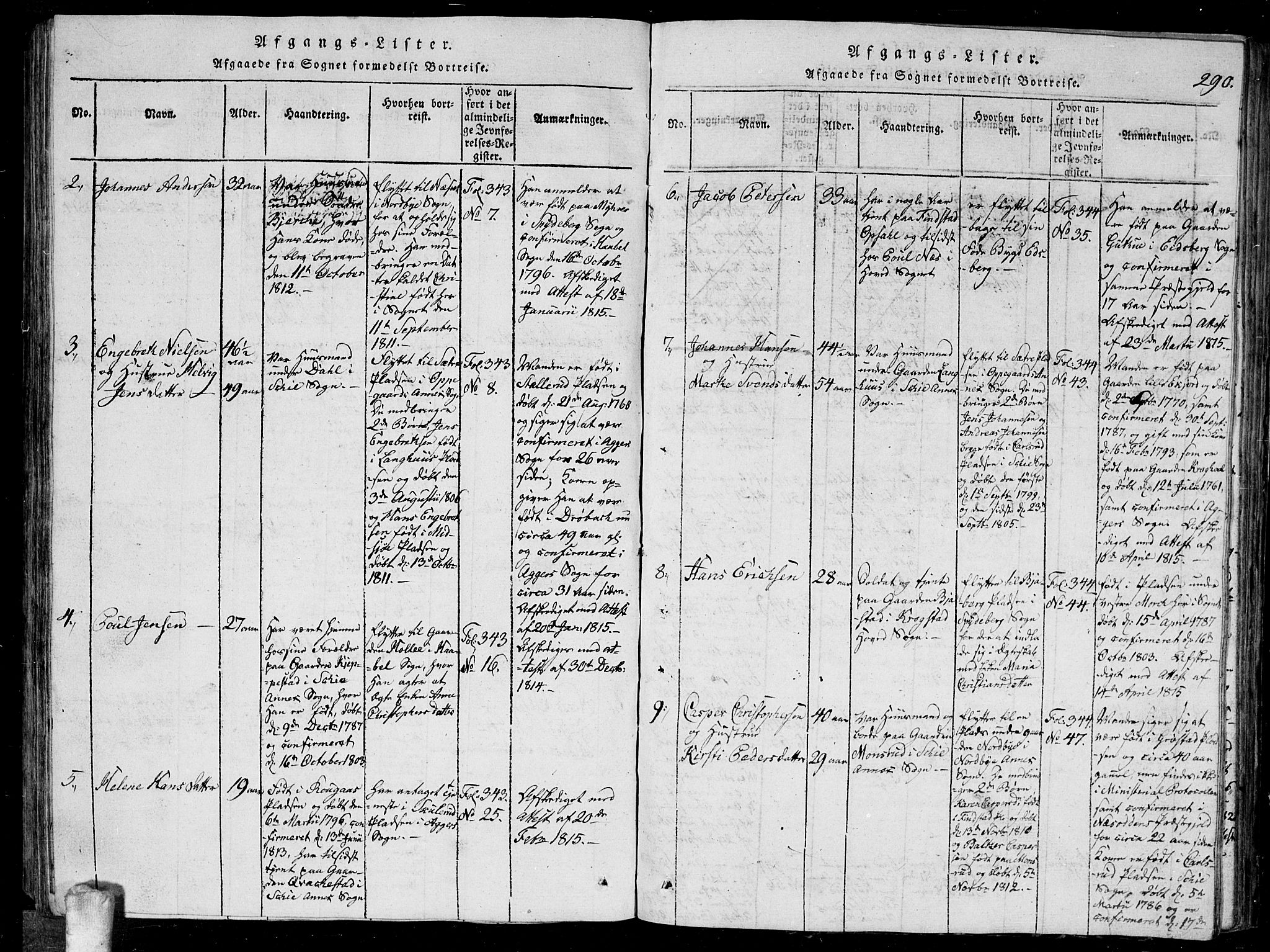 Kråkstad prestekontor Kirkebøker, SAO/A-10125a/G/Ga/L0001: Parish register (copy) no. I 1, 1813-1824, p. 290