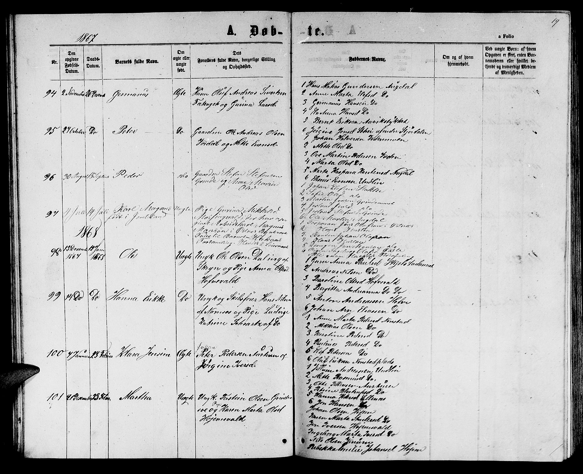 Ministerialprotokoller, klokkerbøker og fødselsregistre - Nord-Trøndelag, SAT/A-1458/714/L0133: Parish register (copy) no. 714C02, 1865-1877, p. 19