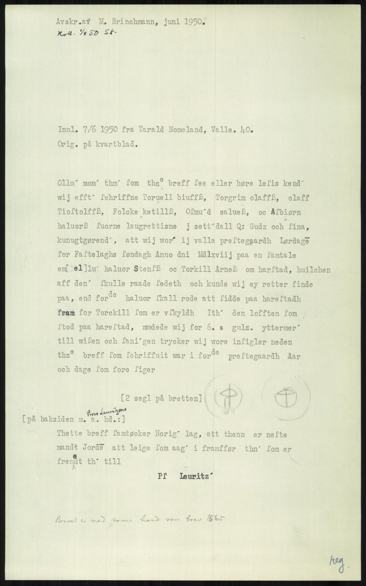 Samlinger til kildeutgivelse, Diplomavskriftsamlingen, AV/RA-EA-4053/H/Ha, p. 2882