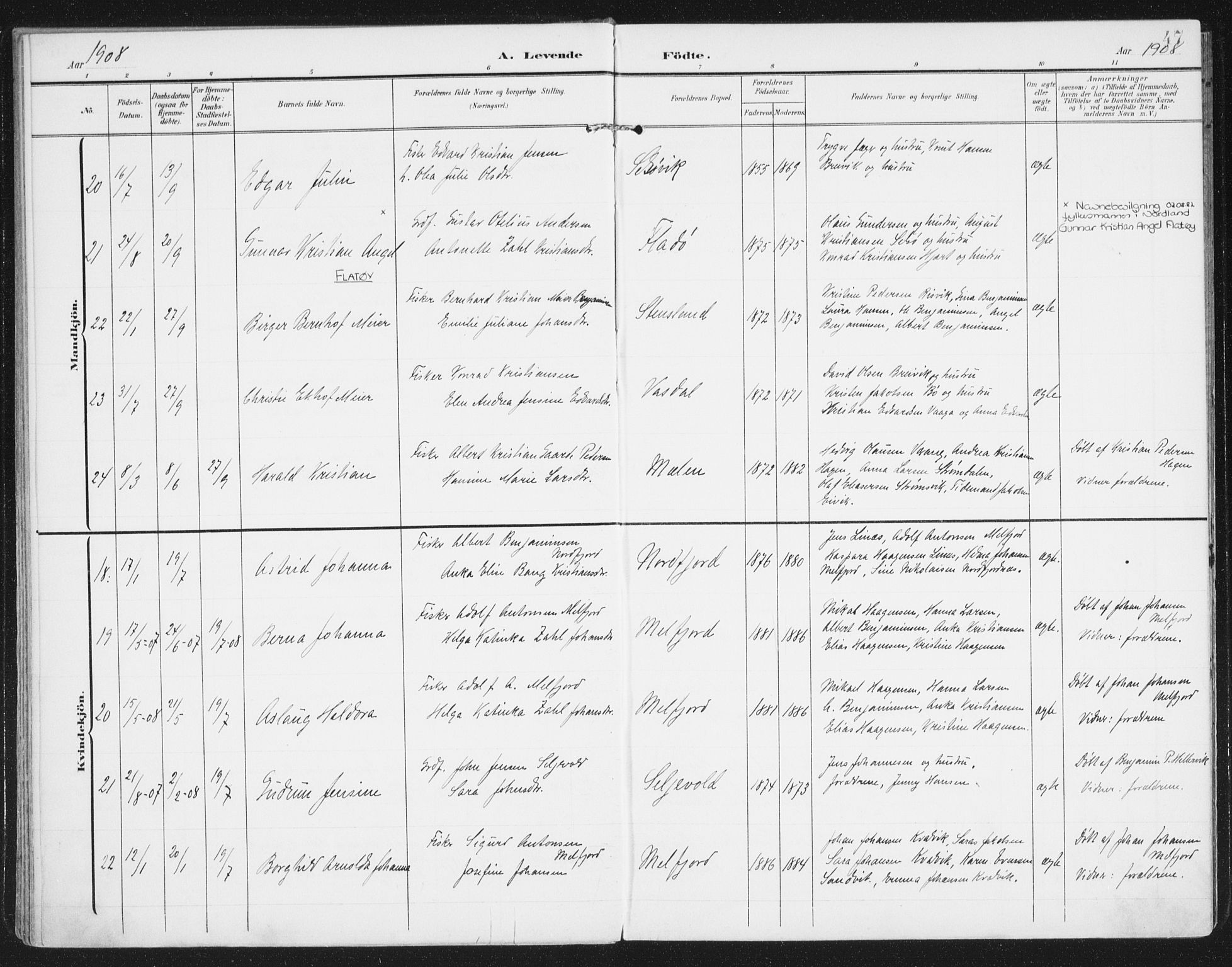 Ministerialprotokoller, klokkerbøker og fødselsregistre - Nordland, AV/SAT-A-1459/841/L0612: Parish register (official) no. 841A15, 1902-1910, p. 47