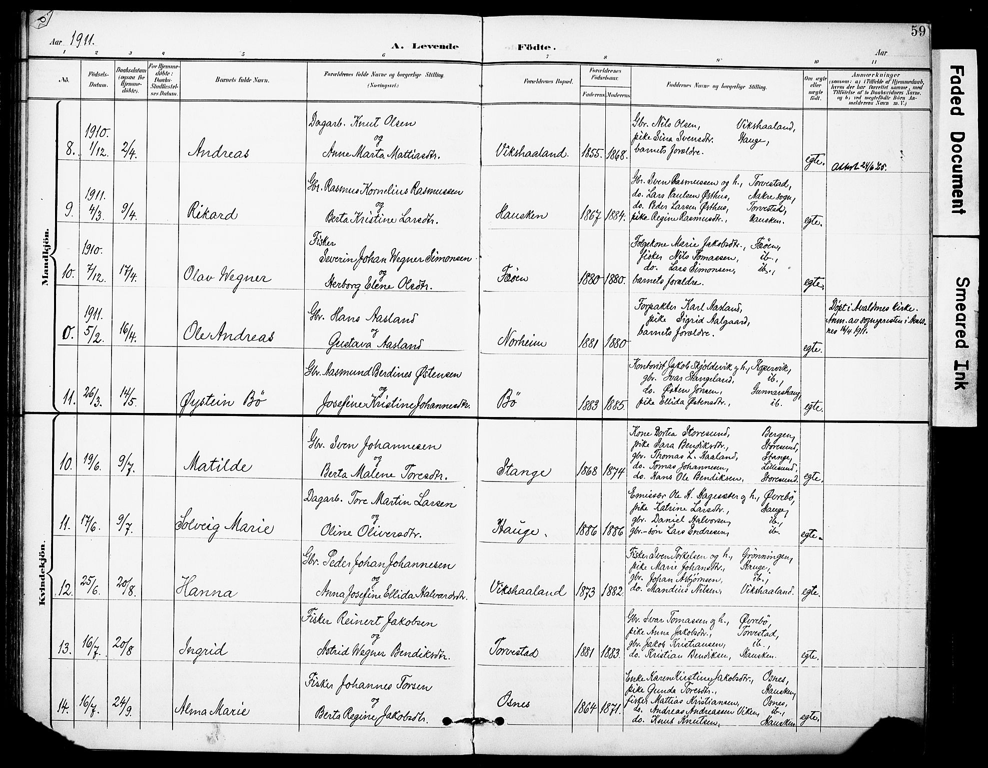 Torvastad sokneprestkontor, AV/SAST-A -101857/H/Ha/Haa/L0017: Parish register (official) no. A 16, 1899-1911, p. 59