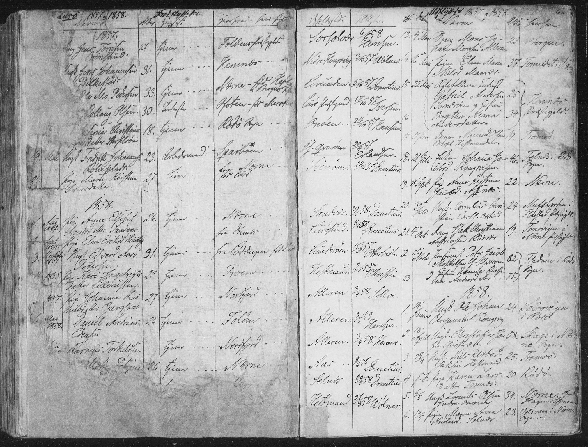 Ministerialprotokoller, klokkerbøker og fødselsregistre - Nordland, SAT/A-1459/839/L0566: Parish register (official) no. 839A03, 1825-1862, p. 62