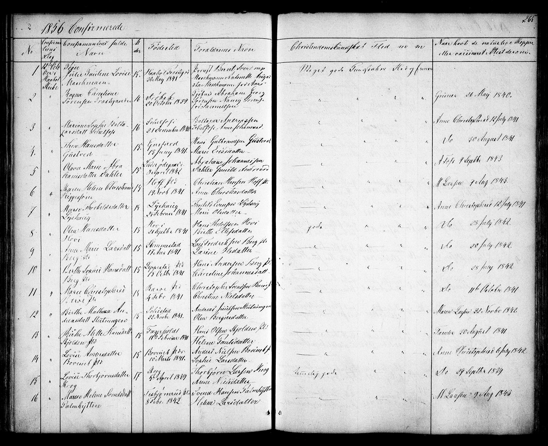 Hobøl prestekontor Kirkebøker, SAO/A-2002/F/Fa/L0003: Parish register (official) no. I 3, 1842-1864, p. 265