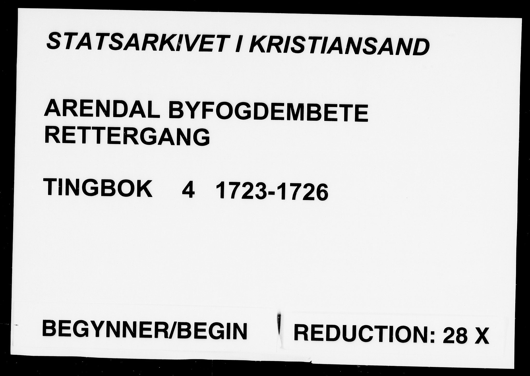 Arendal byfogd, AV/SAK-1222-0001/F/Fa/L0004: Justisprotokoll for Arendal og Risør, 1723-1726