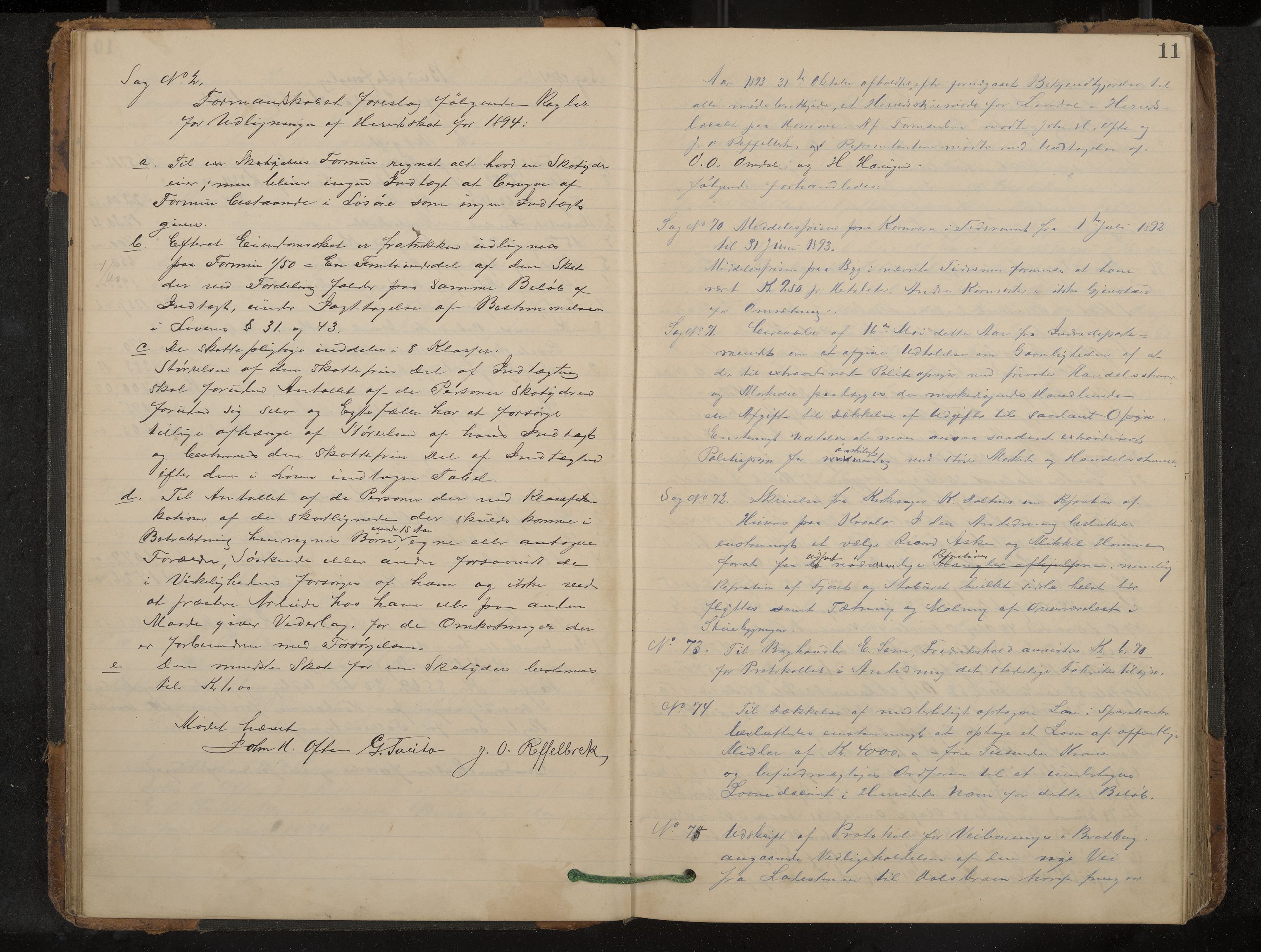 Lårdal formannskap og sentraladministrasjon, IKAK/0833021/A/L0003: Møtebok, 1893-1901, p. 11