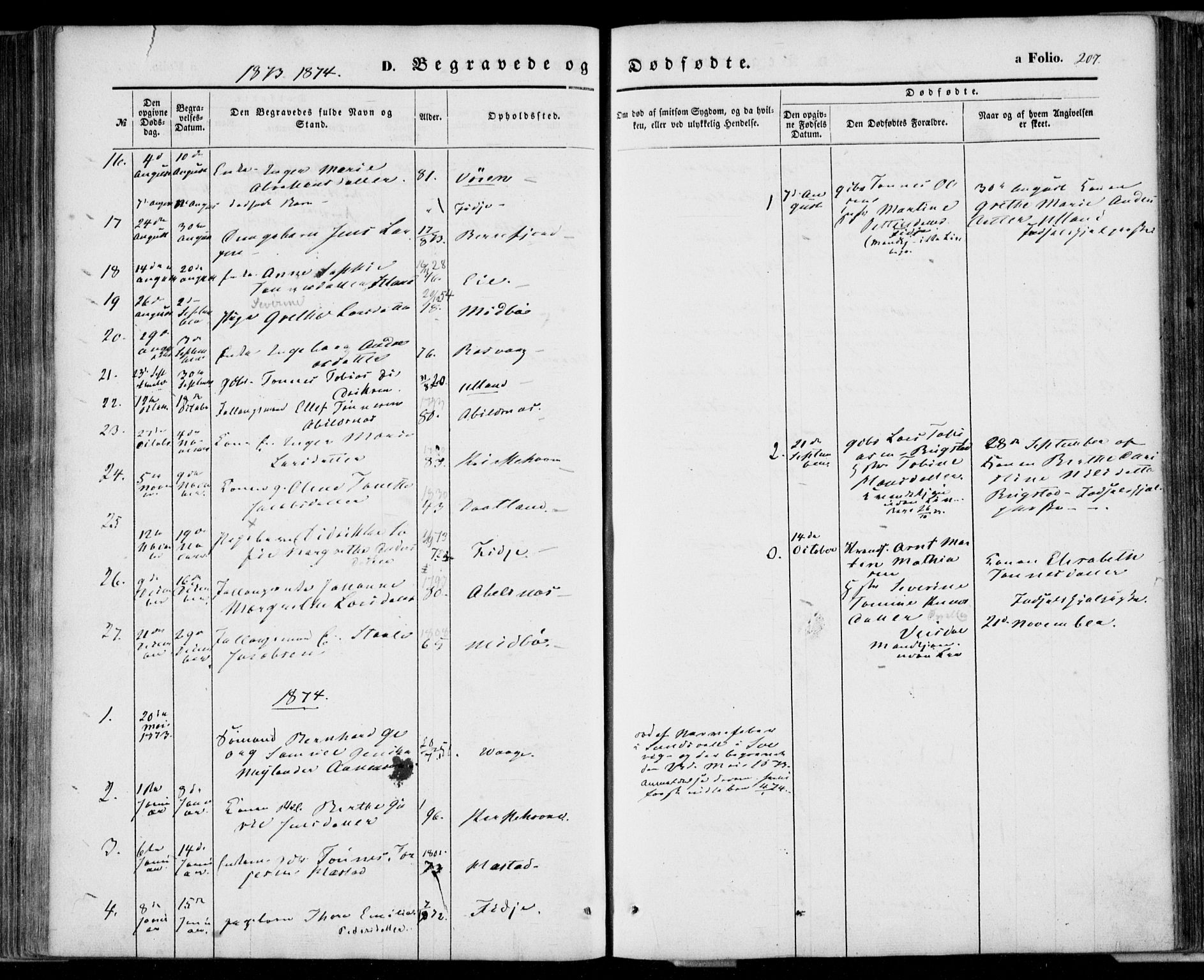 Flekkefjord sokneprestkontor, AV/SAK-1111-0012/F/Fa/Fab/L0004: Parish register (official) no. A 4, 1850-1875, p. 207