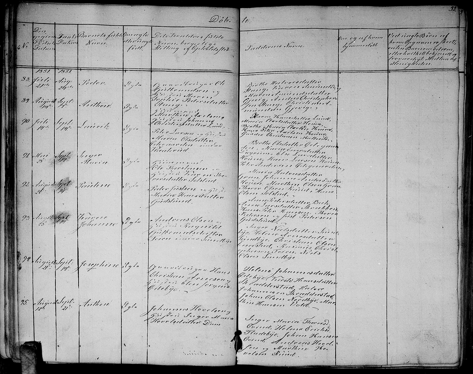 Enebakk prestekontor Kirkebøker, AV/SAO-A-10171c/G/Ga/L0004: Parish register (copy) no. I 4, 1850-1866, p. 32