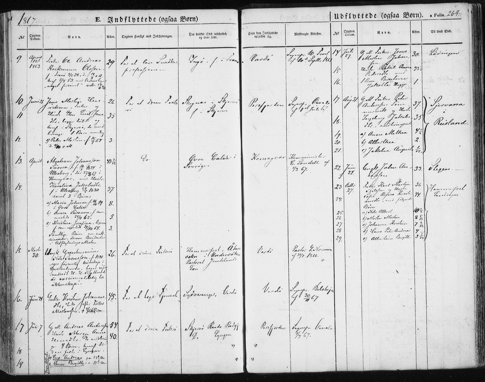 Vardø sokneprestkontor, SATØ/S-1332/H/Ha/L0004kirke: Parish register (official) no. 4, 1862-1871, p. 264