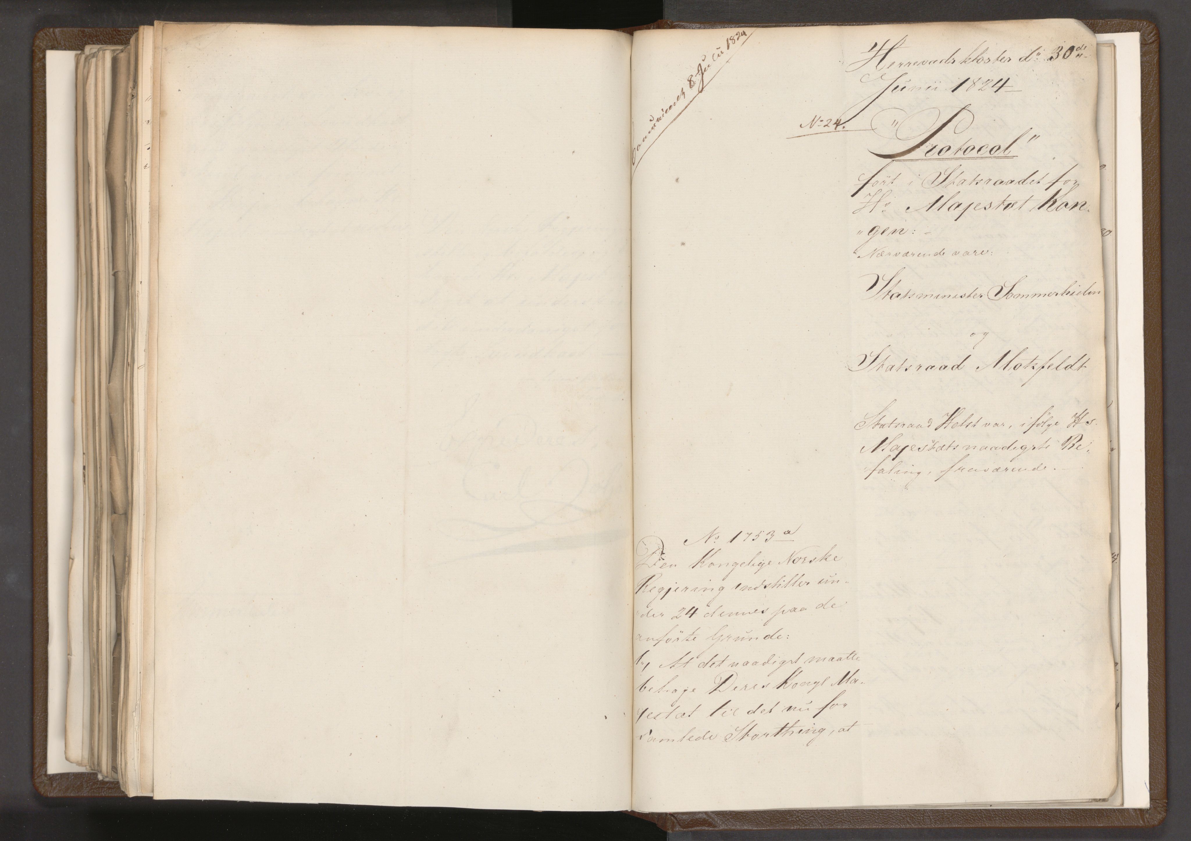 Statsrådssekretariatet, AV/RA-S-1001/A/Ab/L0018: Kgl. res. nr. 1112-1753, 1. halvår, 1824