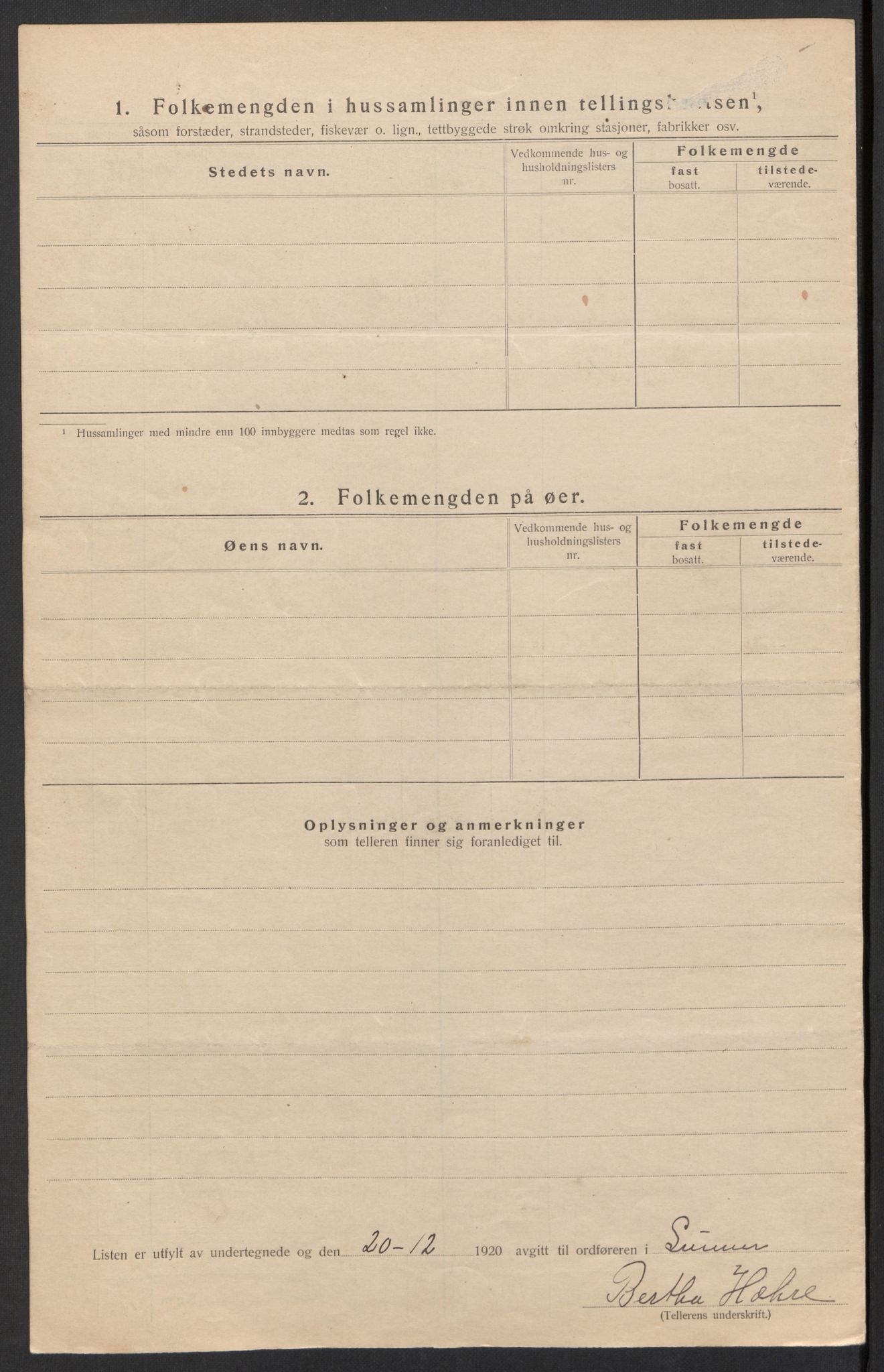 SAH, 1920 census for Lunner, 1920, p. 40