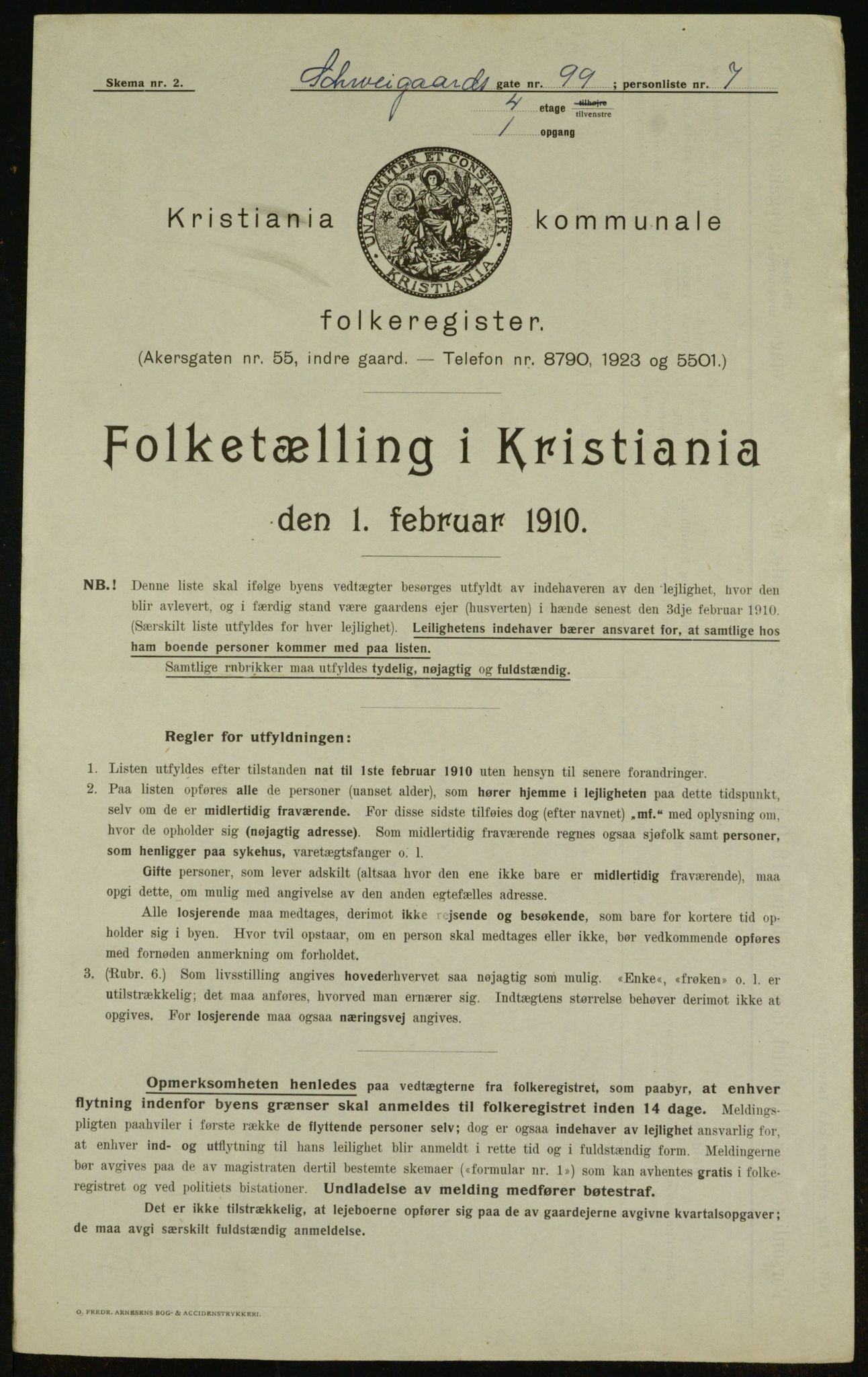 OBA, Municipal Census 1910 for Kristiania, 1910, p. 88495