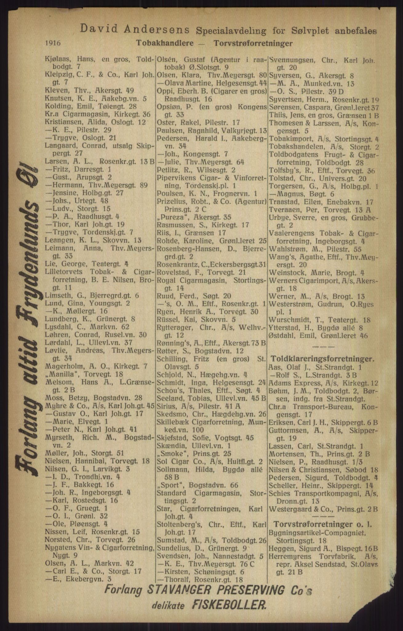 Kristiania/Oslo adressebok, PUBL/-, 1915, p. 1916