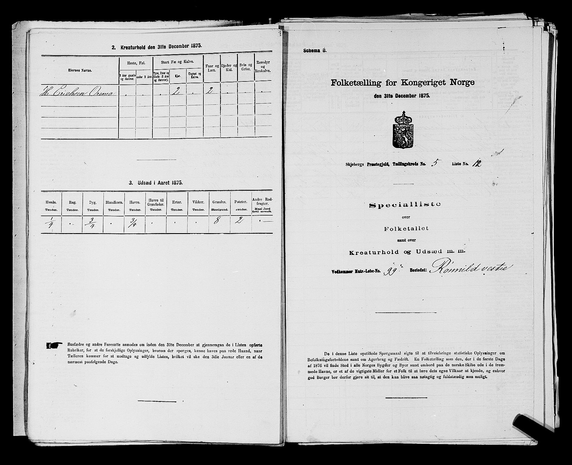 RA, 1875 census for 0115P Skjeberg, 1875, p. 864