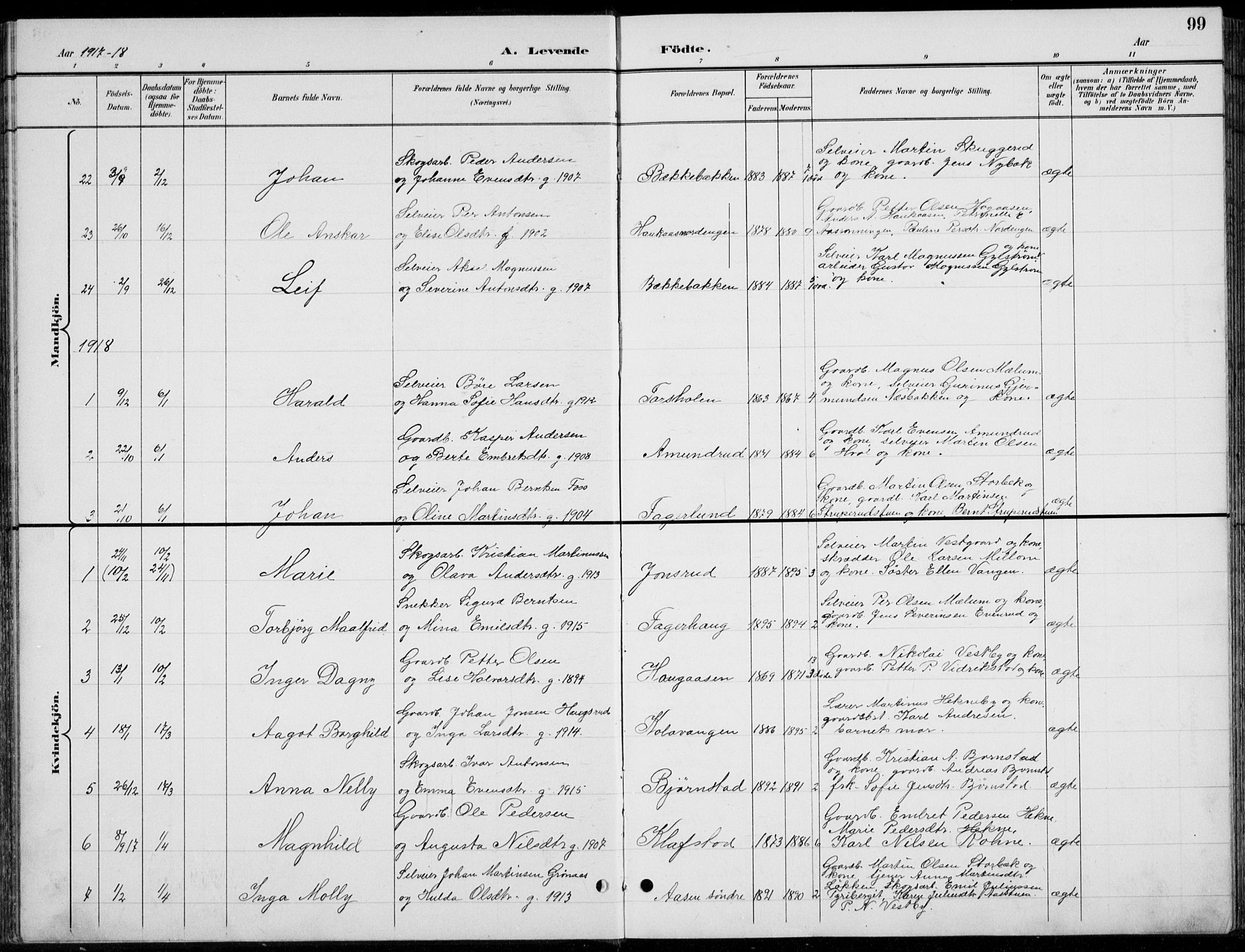 Romedal prestekontor, AV/SAH-PREST-004/L/L0013: Parish register (copy) no. 13, 1896-1937, p. 99