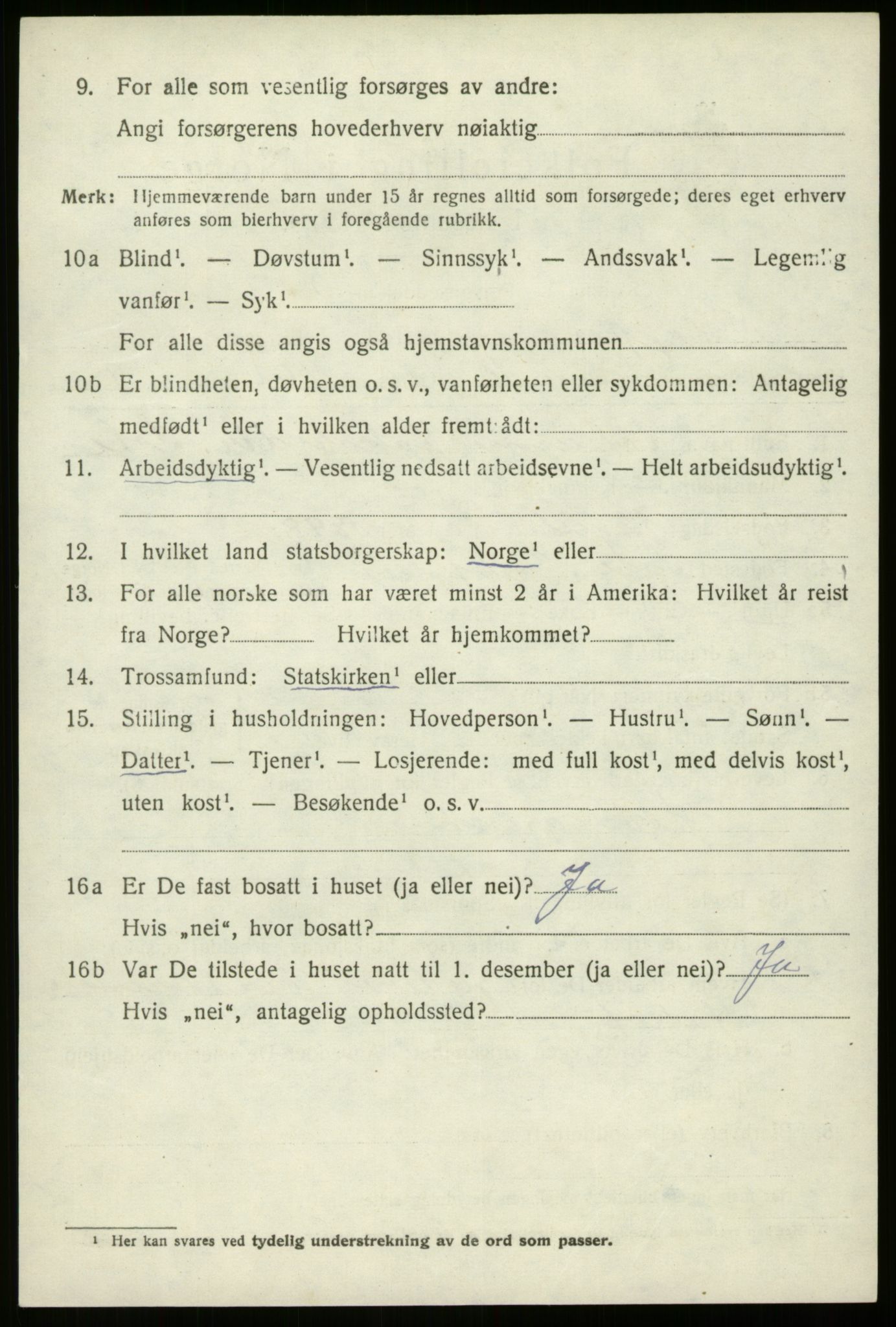 SAB, 1920 census for Gloppen, 1920, p. 4709