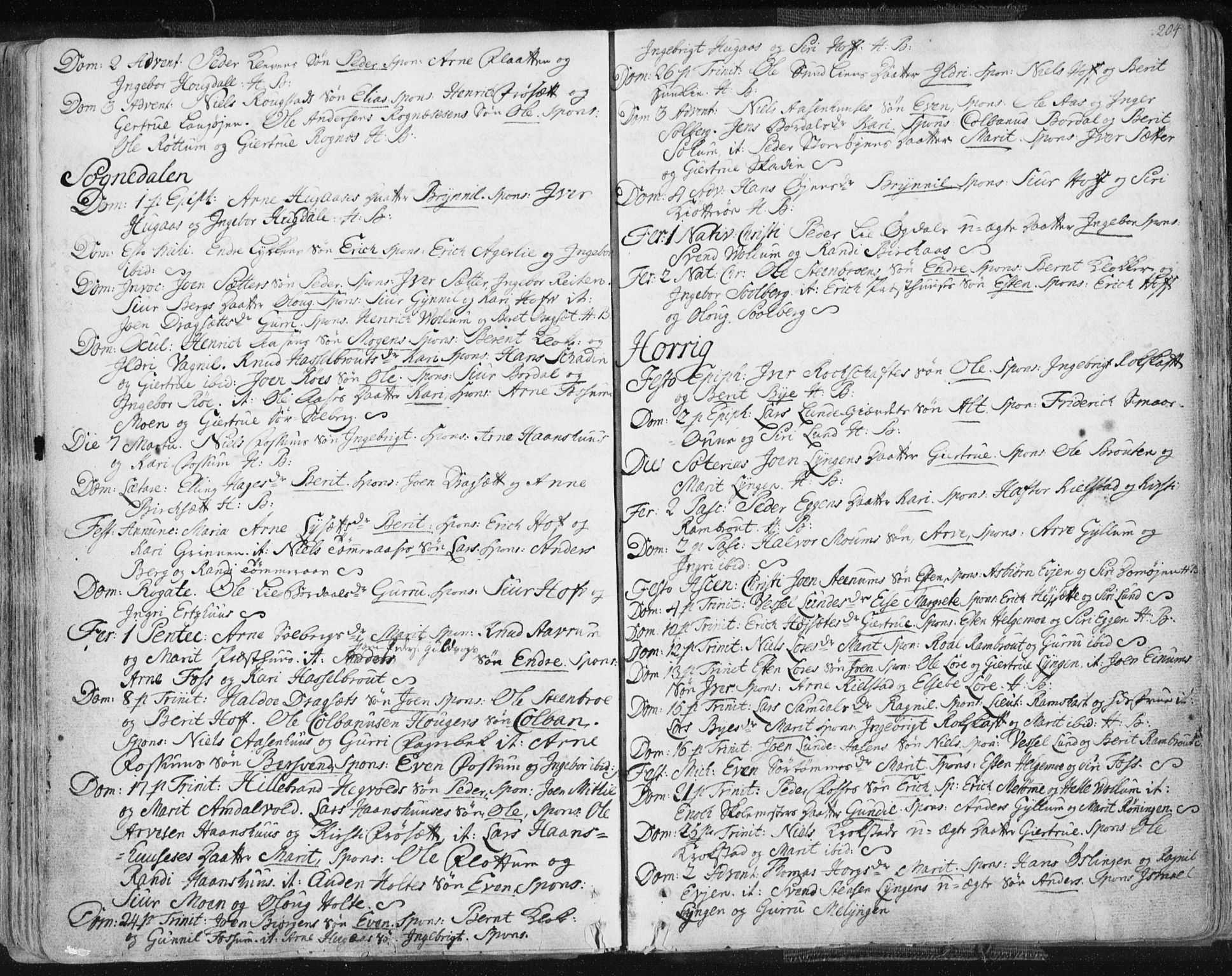 Ministerialprotokoller, klokkerbøker og fødselsregistre - Sør-Trøndelag, SAT/A-1456/687/L0991: Parish register (official) no. 687A02, 1747-1790, p. 204