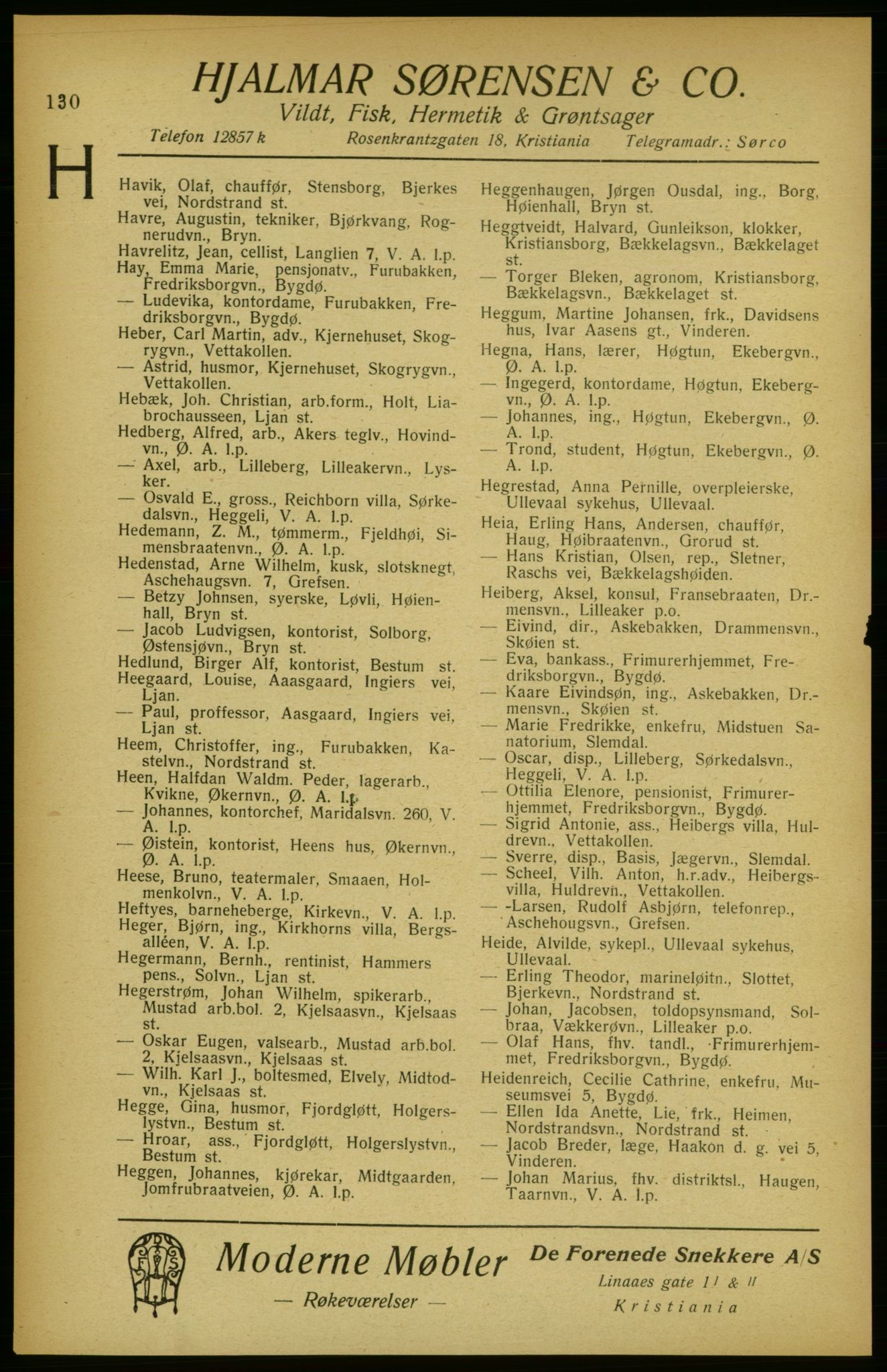 Aker adressebok/adressekalender, PUBL/001/A/002: Akers adressekalender, 1922, p. 130