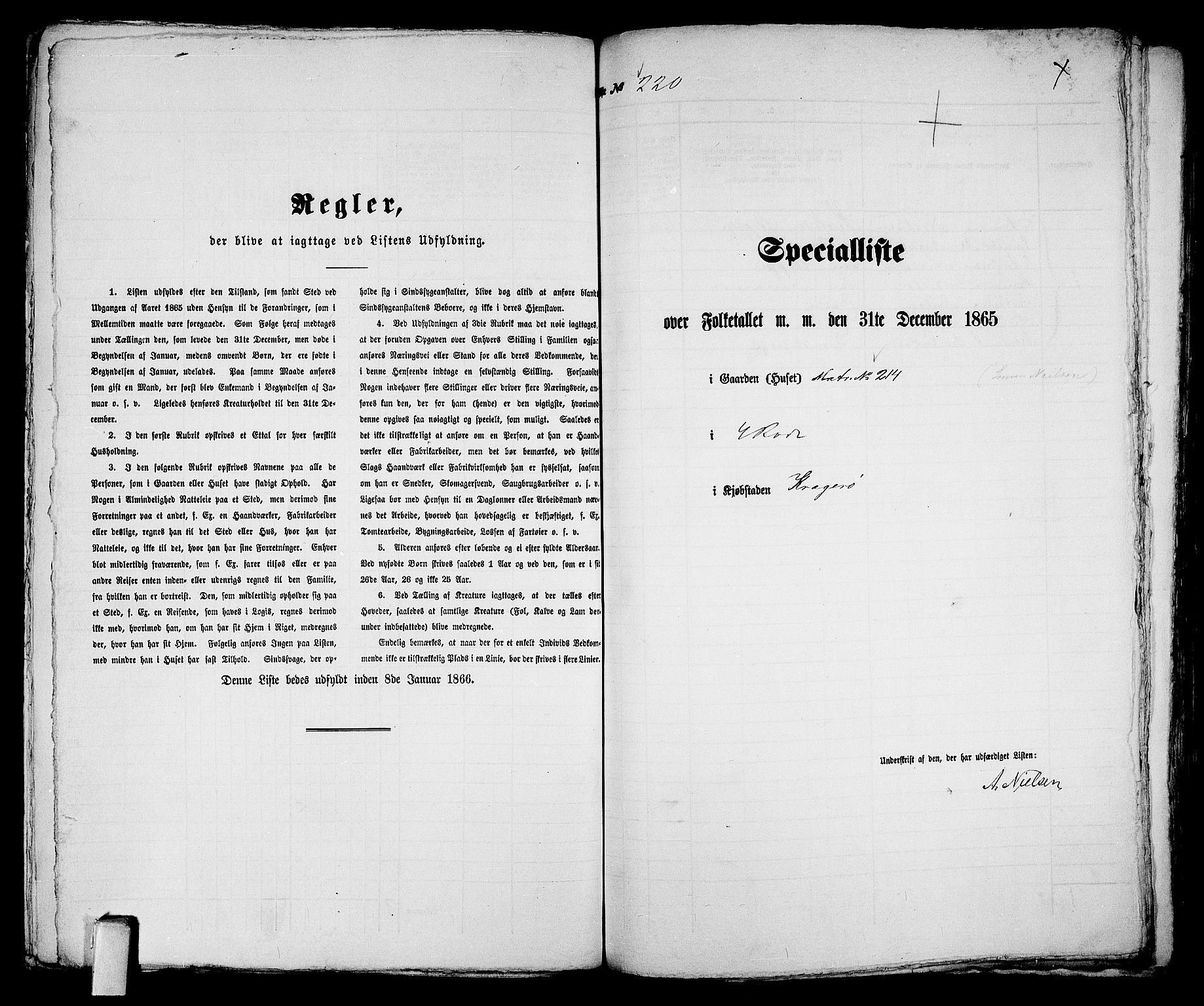 RA, 1865 census for Kragerø/Kragerø, 1865, p. 450