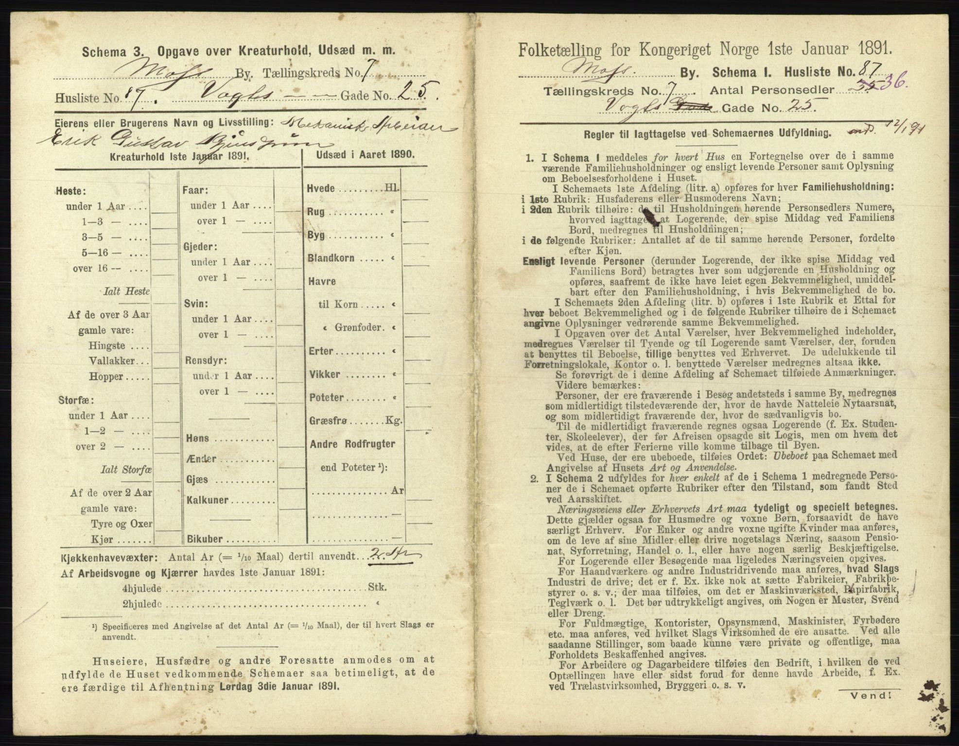 RA, 1891 census for 0104 Moss, 1891, p. 566