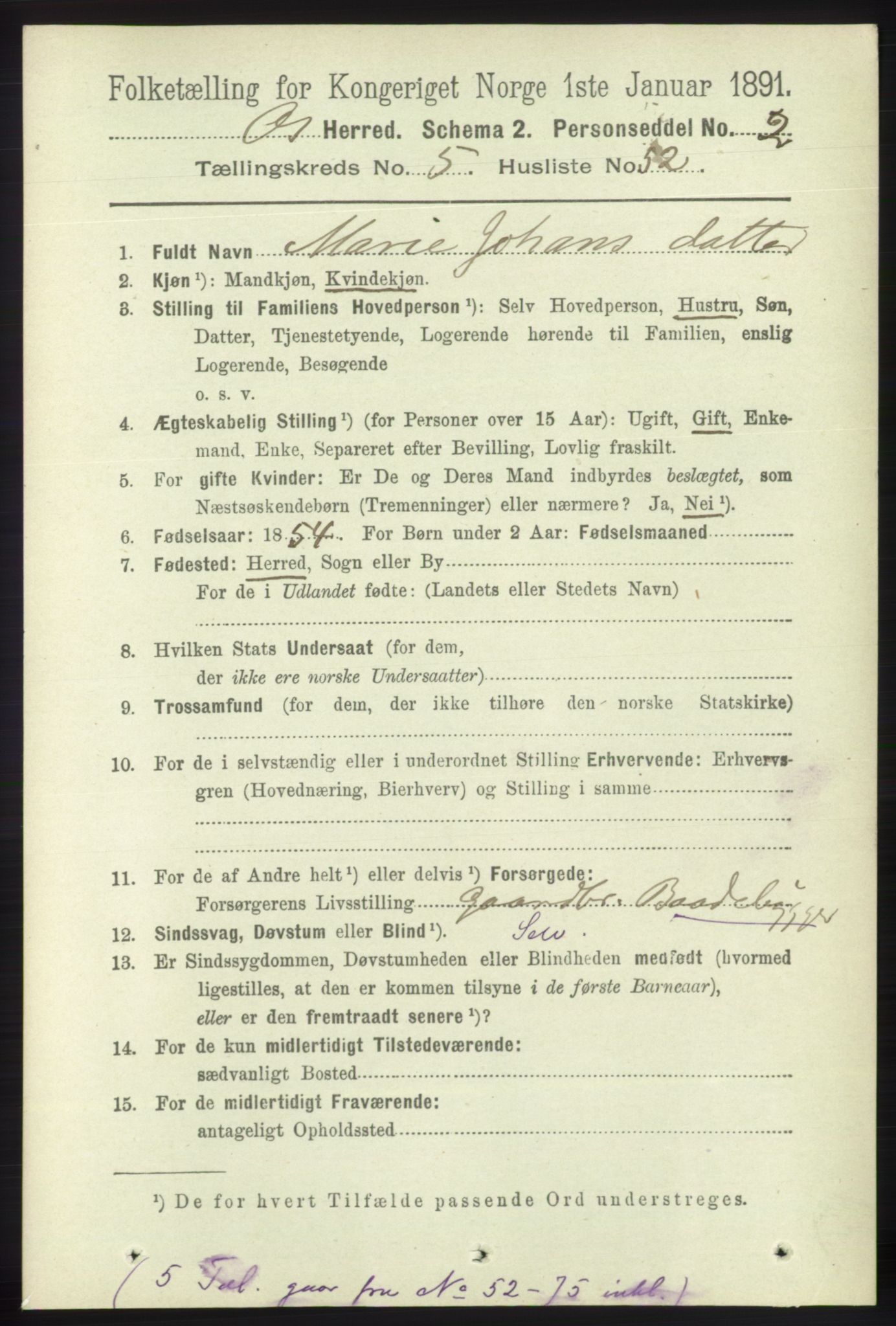 RA, 1891 census for 1243 Os, 1891, p. 1246