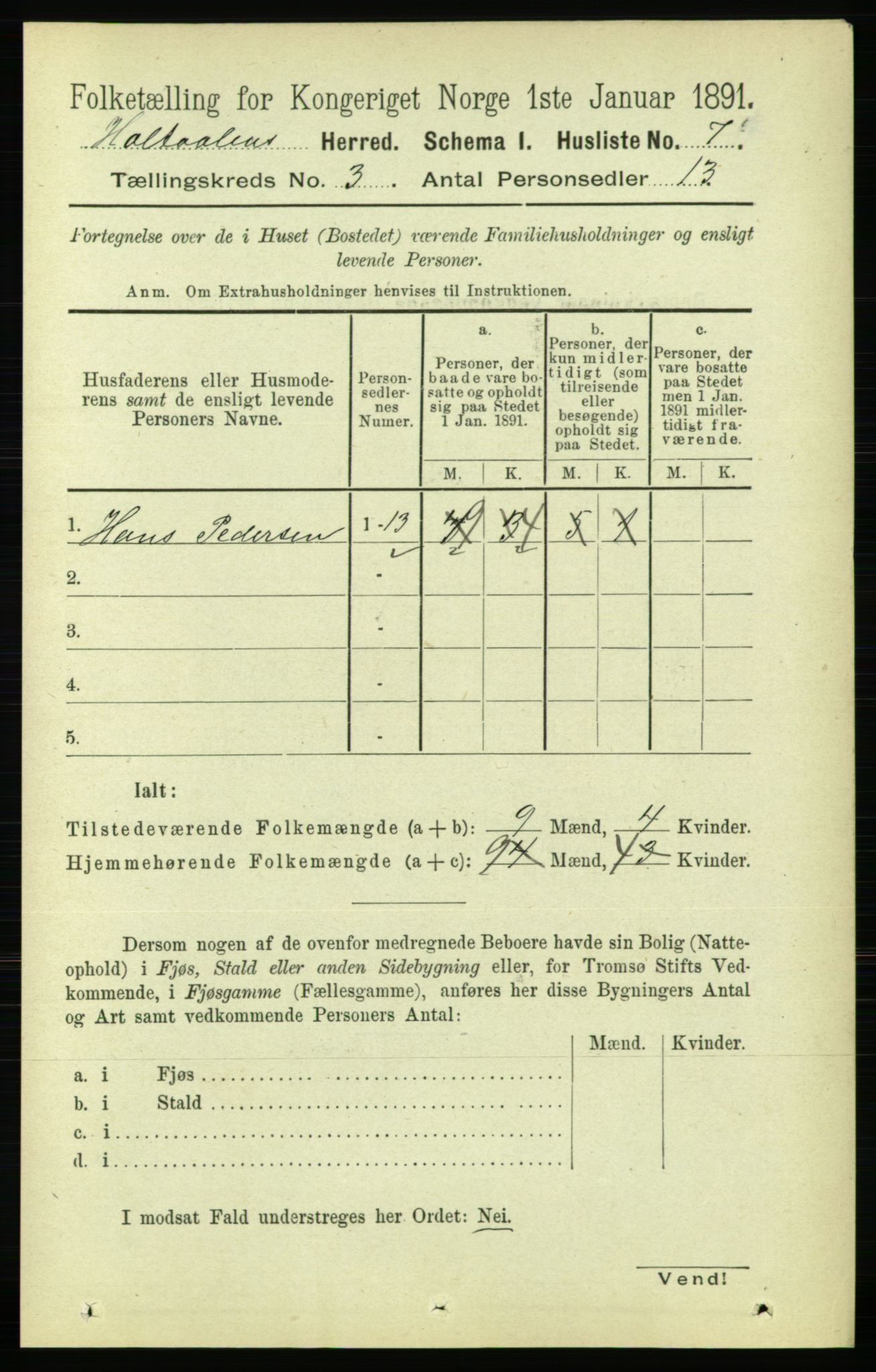 RA, 1891 census for 1645 Haltdalen, 1891, p. 798