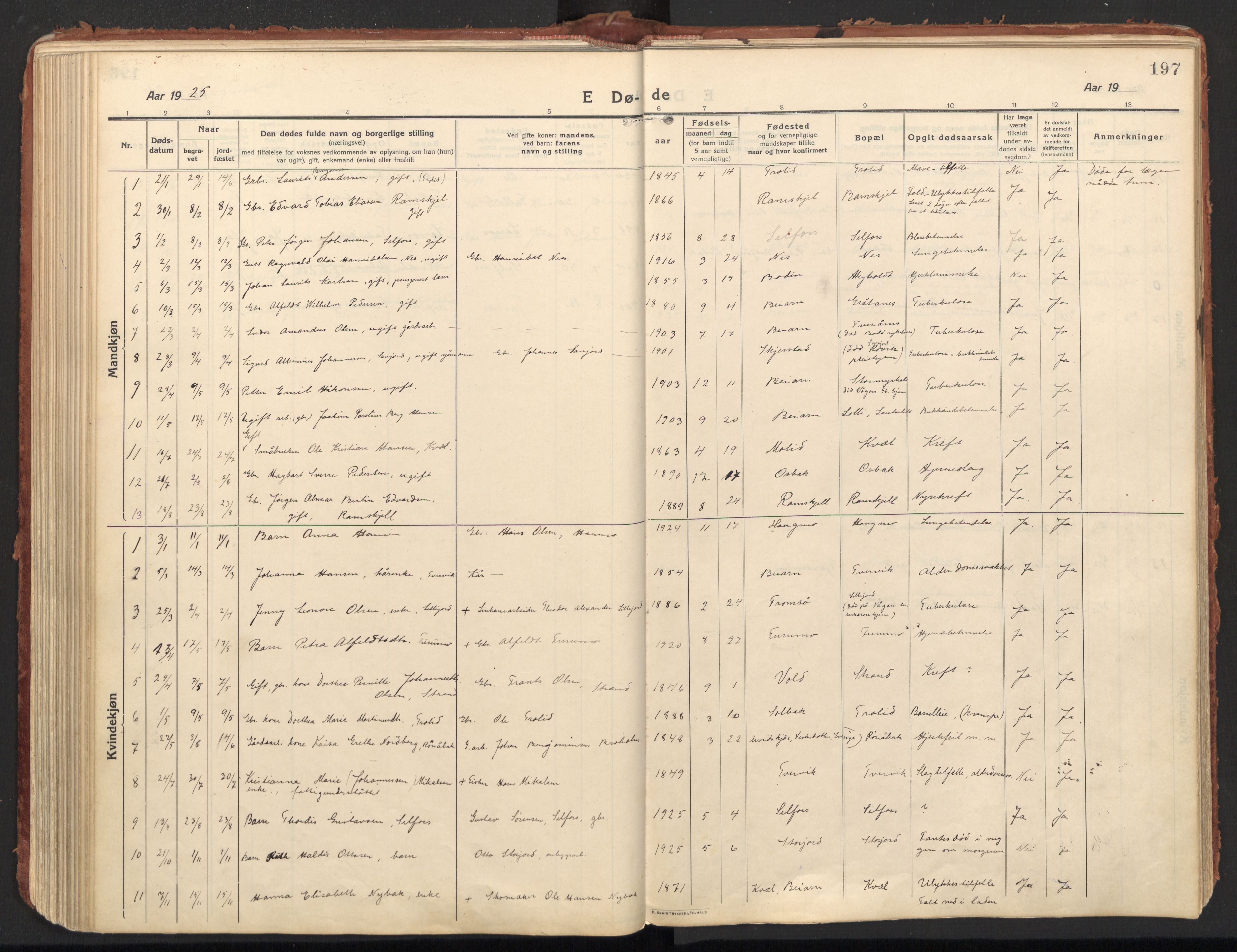 Ministerialprotokoller, klokkerbøker og fødselsregistre - Nordland, SAT/A-1459/846/L0650: Parish register (official) no. 846A08, 1916-1935, p. 197