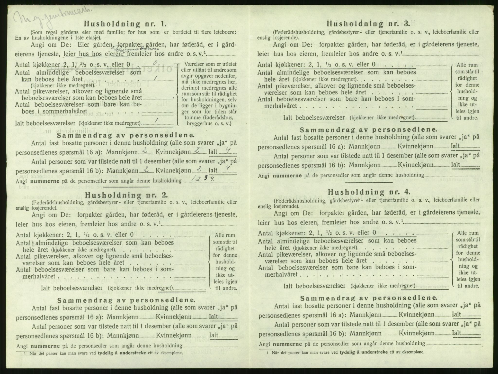 SAT, 1920 census for Grytten, 1920, p. 355