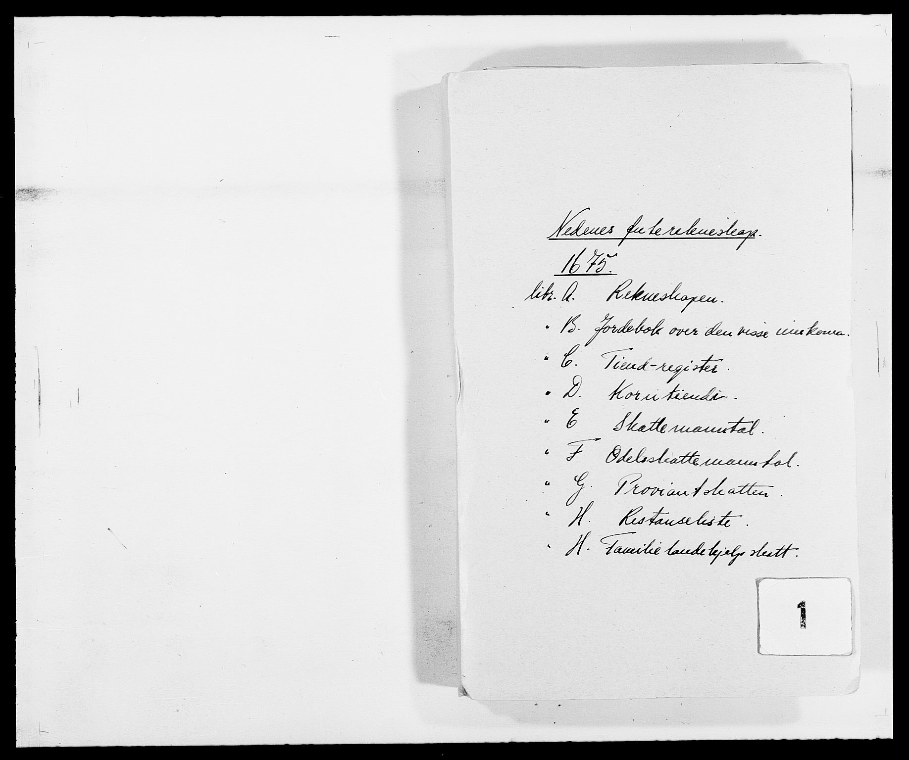 Rentekammeret inntil 1814, Reviderte regnskaper, Fogderegnskap, AV/RA-EA-4092/R39/L2301: Fogderegnskap Nedenes, 1675-1676, p. 1