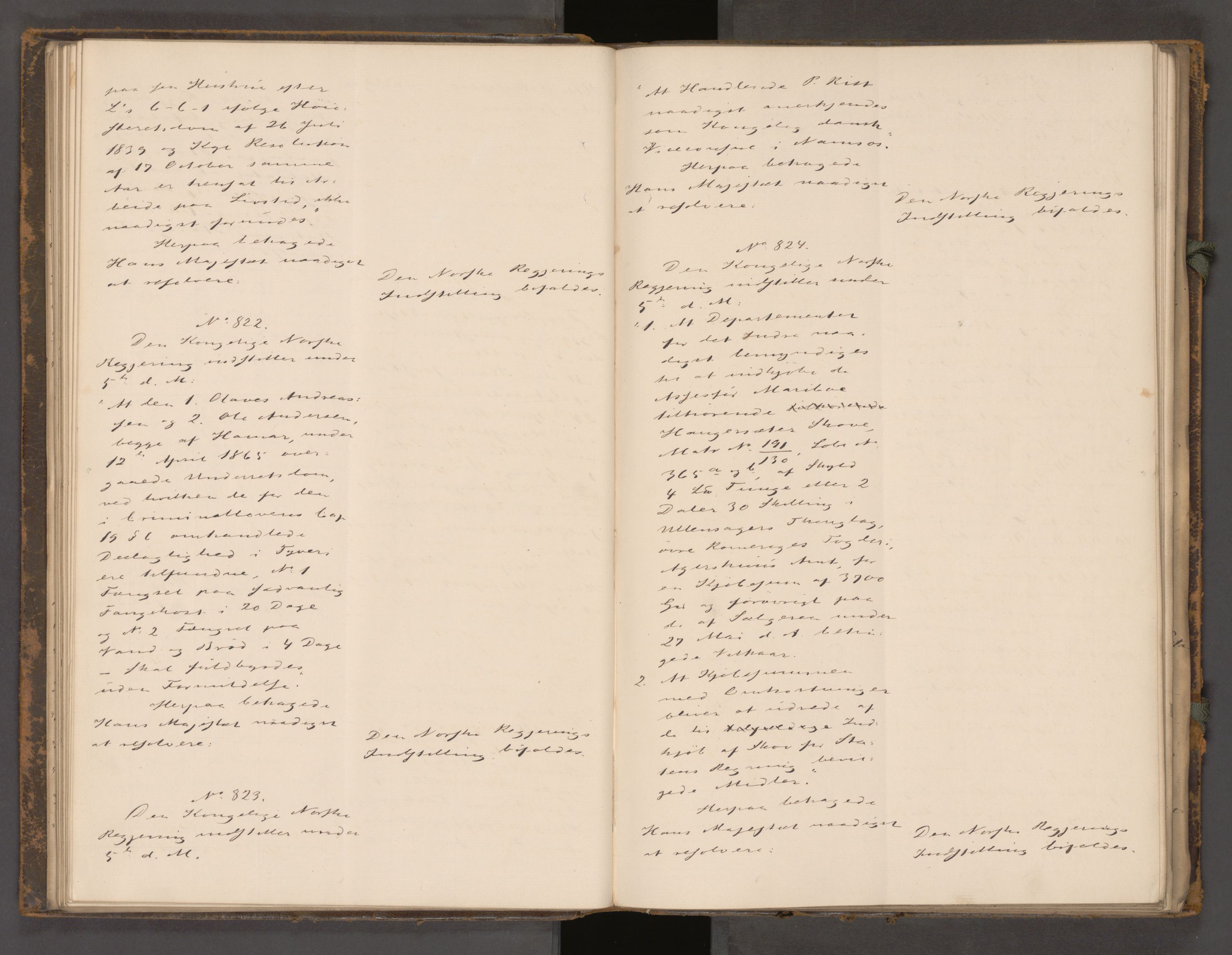 Statsrådssekretariatet, AV/RA-S-1001/A/Ab/L0104: Kgl. res. nr. 724-1001b, 2. halvår, 1865