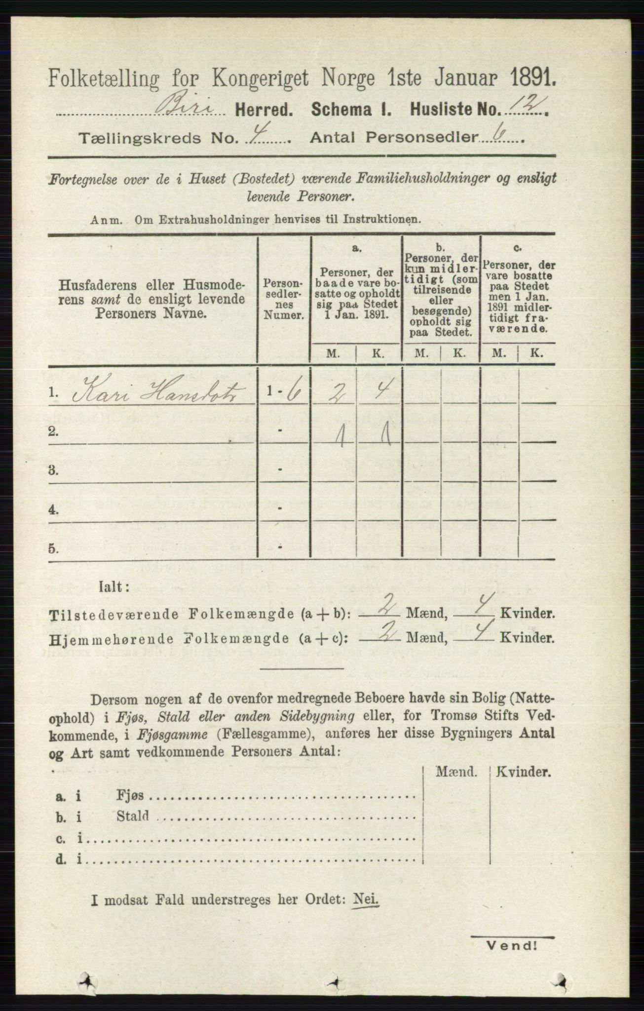 RA, 1891 census for 0525 Biri, 1891, p. 1339