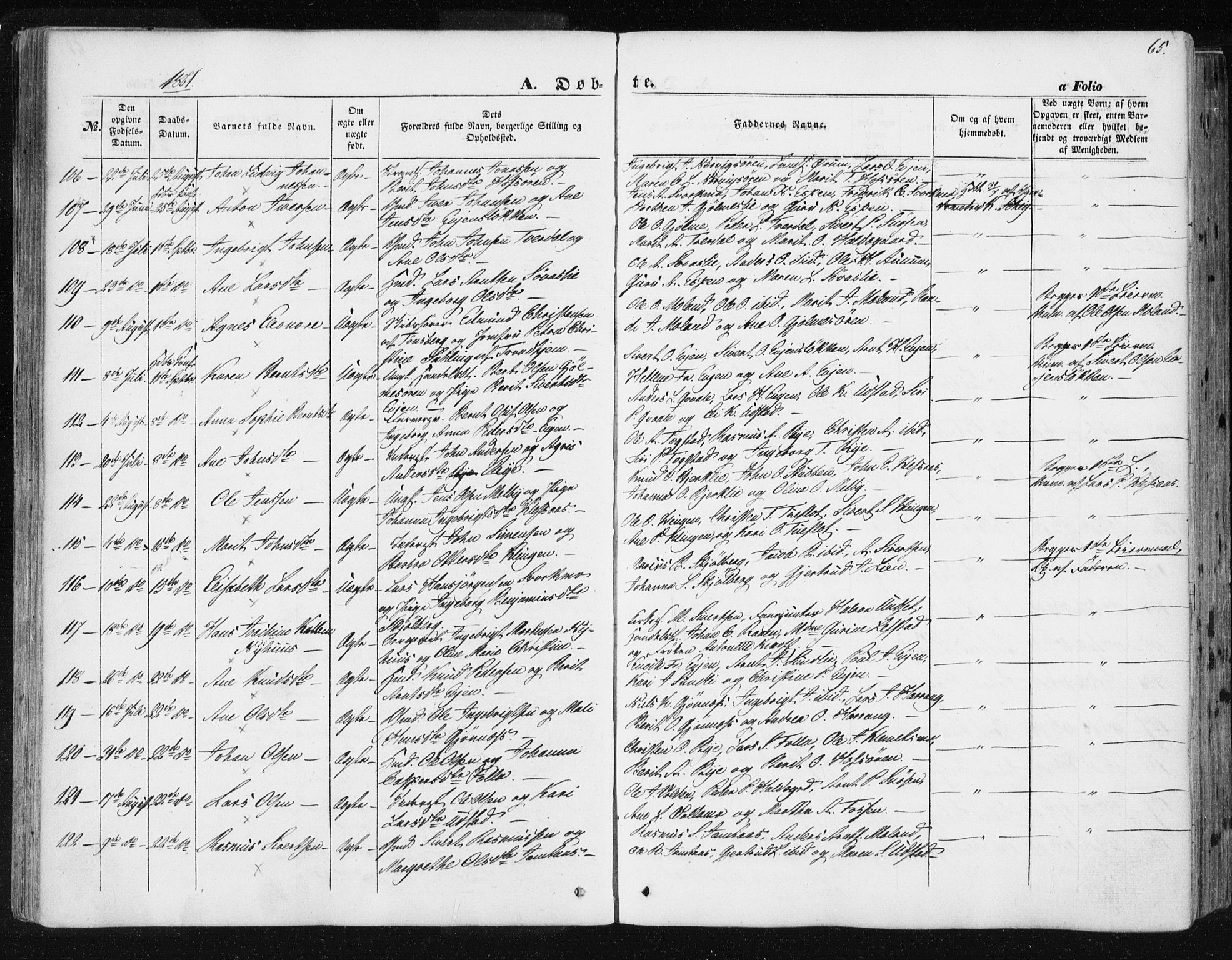 Ministerialprotokoller, klokkerbøker og fødselsregistre - Sør-Trøndelag, SAT/A-1456/668/L0806: Parish register (official) no. 668A06, 1854-1869, p. 65