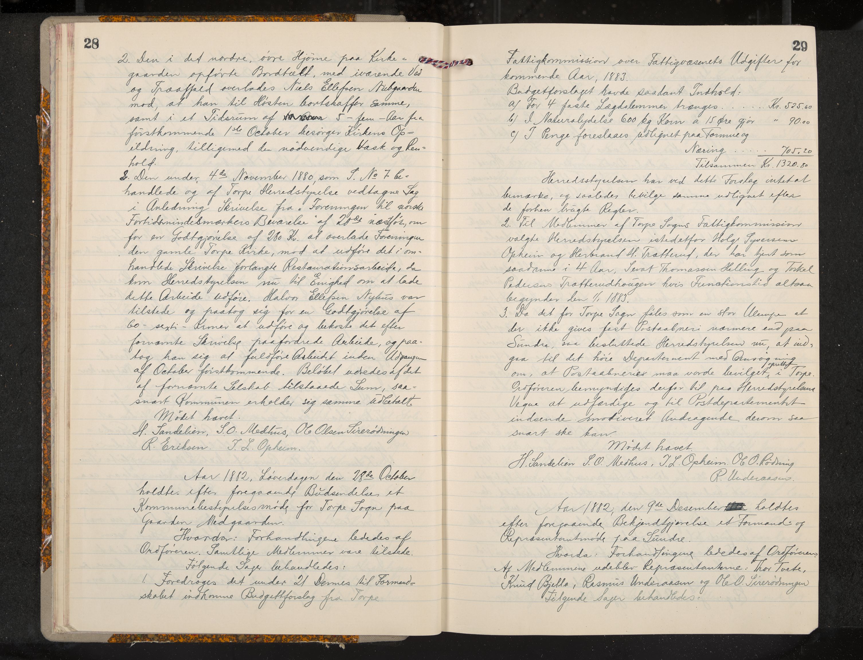 Ål formannskap og sentraladministrasjon, IKAK/0619021/A/Aa/L0004: Utskrift av møtebok, 1881-1901, p. 28-29