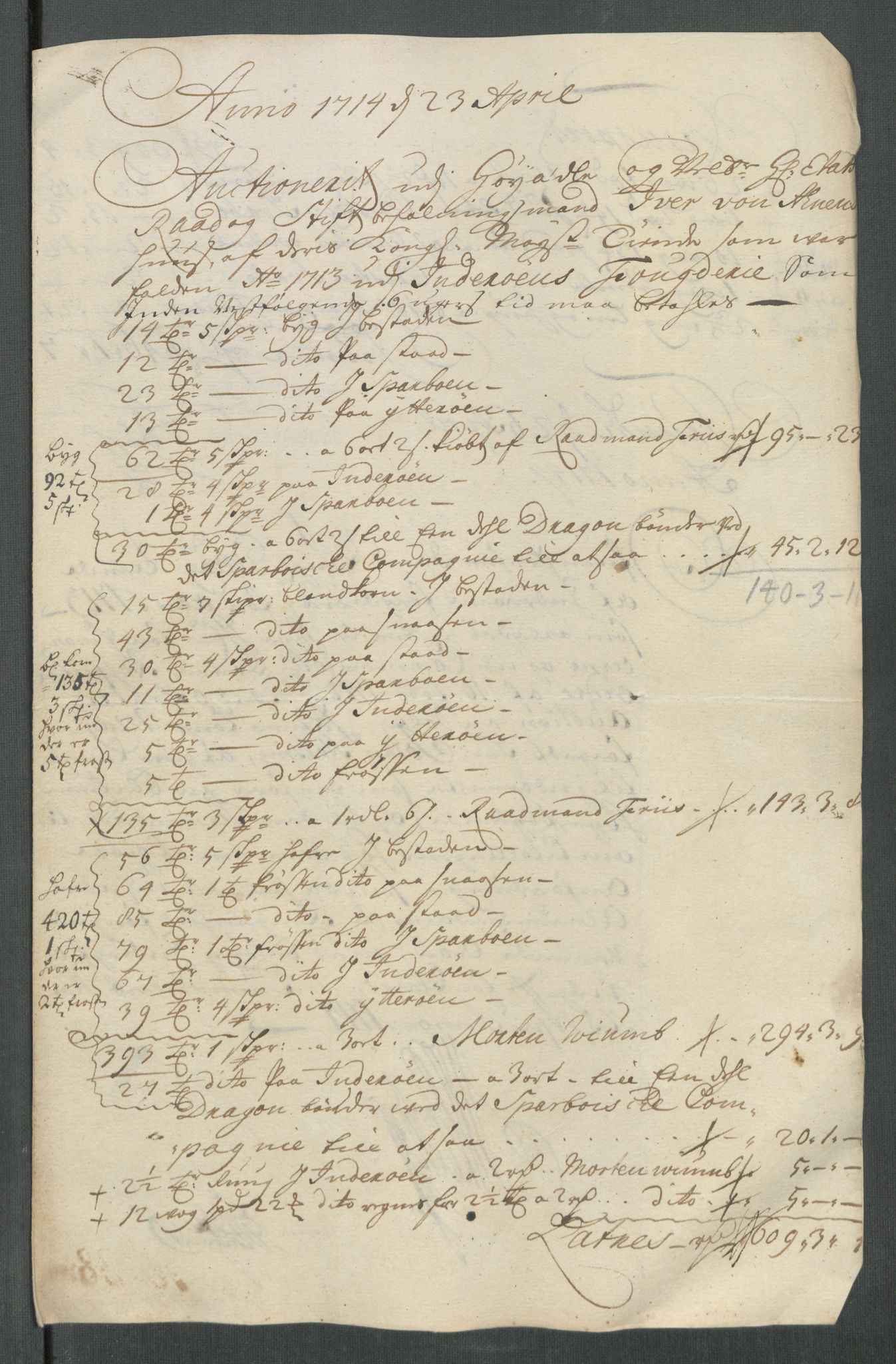 Rentekammeret inntil 1814, Reviderte regnskaper, Fogderegnskap, RA/EA-4092/R63/L4322: Fogderegnskap Inderøy, 1714, p. 369