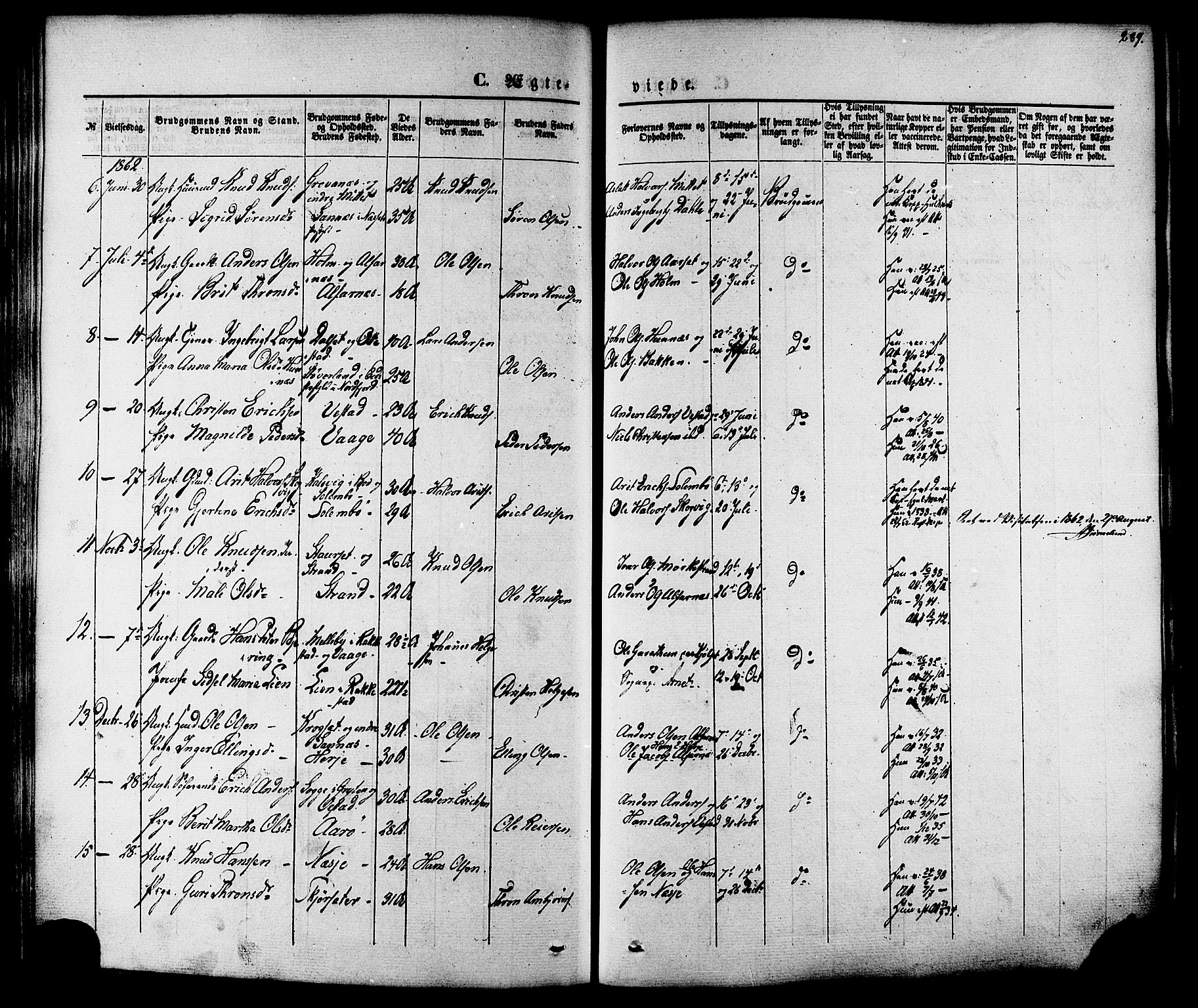 Ministerialprotokoller, klokkerbøker og fødselsregistre - Møre og Romsdal, AV/SAT-A-1454/547/L0603: Parish register (official) no. 547A05, 1846-1877, p. 289