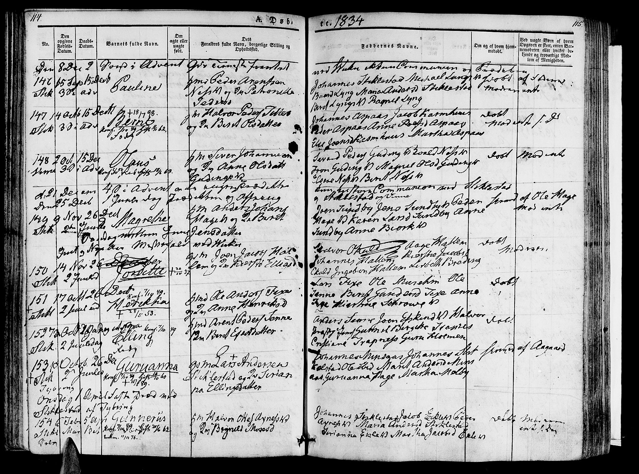 Ministerialprotokoller, klokkerbøker og fødselsregistre - Nord-Trøndelag, SAT/A-1458/723/L0238: Parish register (official) no. 723A07, 1831-1840, p. 114-115