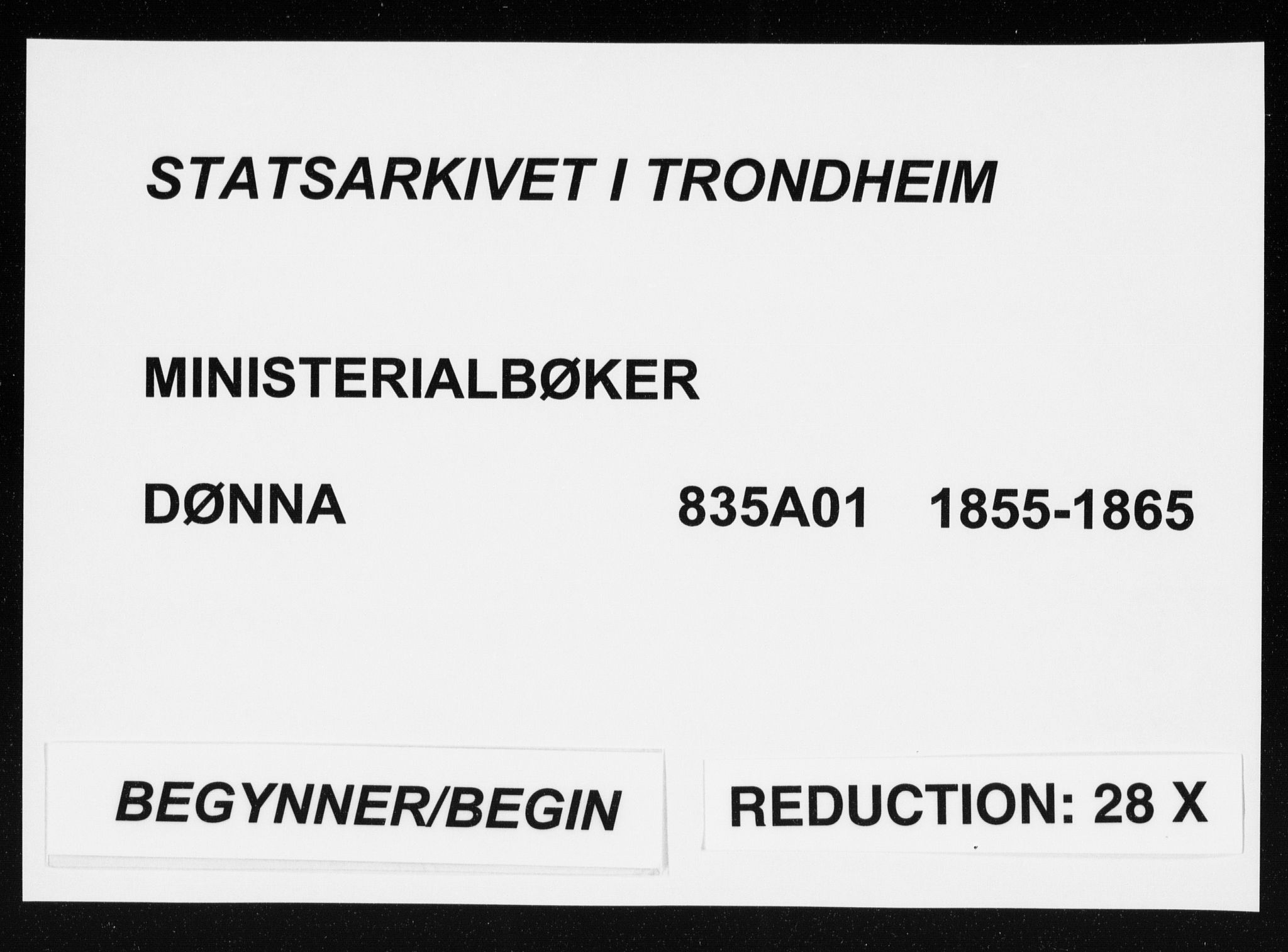 Ministerialprotokoller, klokkerbøker og fødselsregistre - Nordland, SAT/A-1459/835/L0523: Parish register (official) no. 835A01, 1855-1865