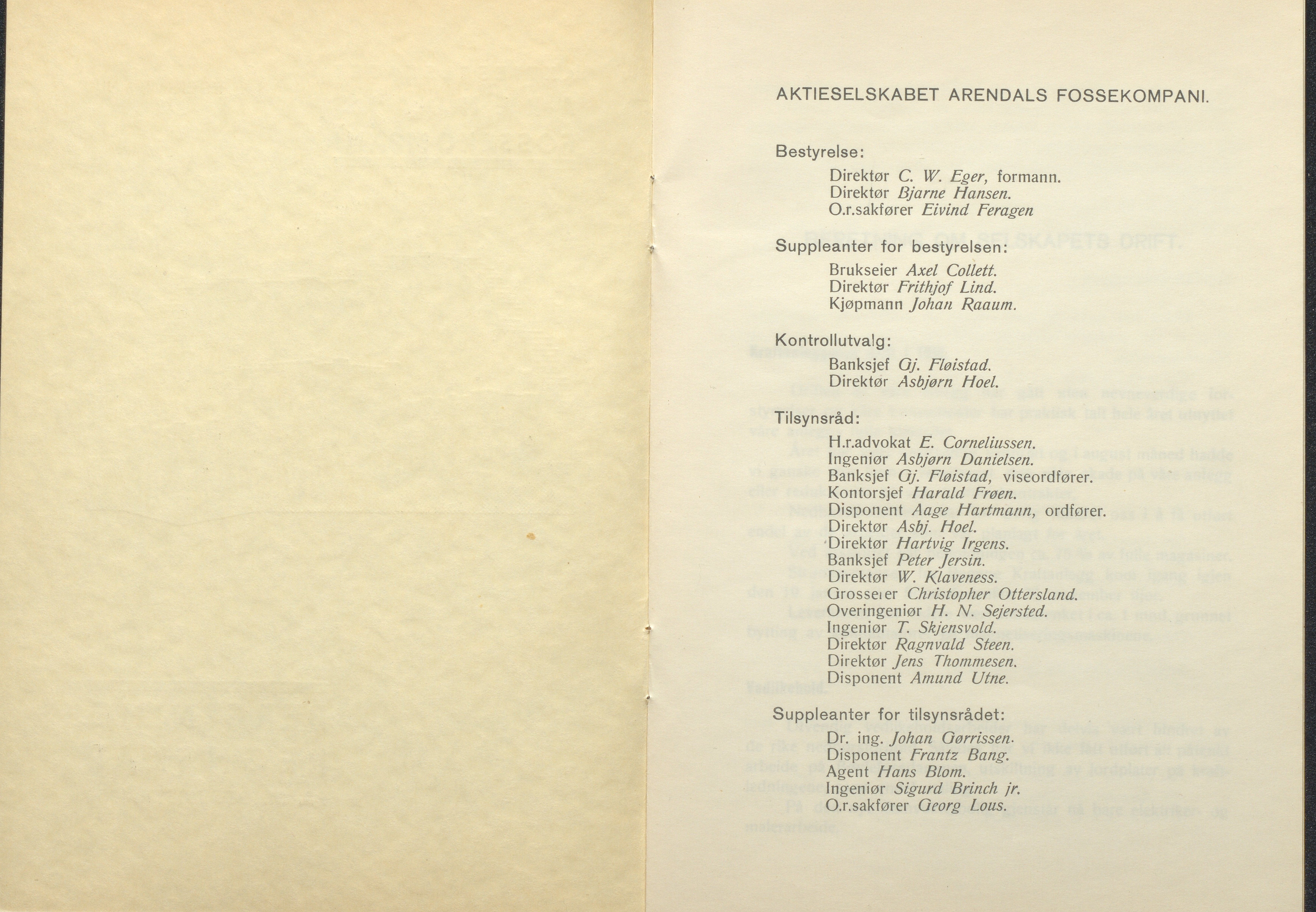 Arendals Fossekompani, AAKS/PA-2413/X/X01/L0001/0012: Beretninger, regnskap, balansekonto, gevinst- og tapskonto / Beretning, regnskap 1945 - 1962, 1945-1962, p. 32