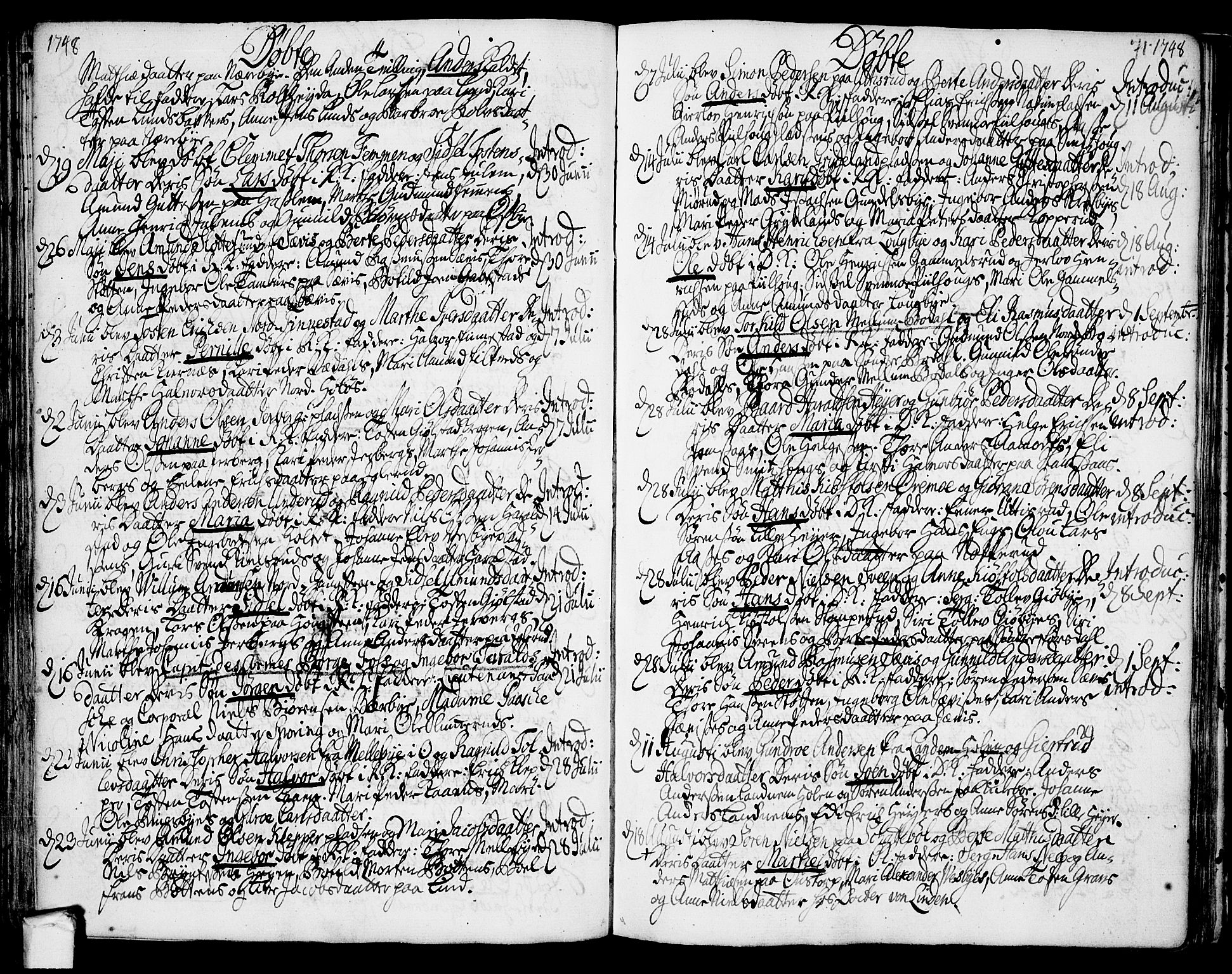 Rakkestad prestekontor Kirkebøker, AV/SAO-A-2008/F/Fa/L0002: Parish register (official) no. I 2, 1741-1751, p. 71