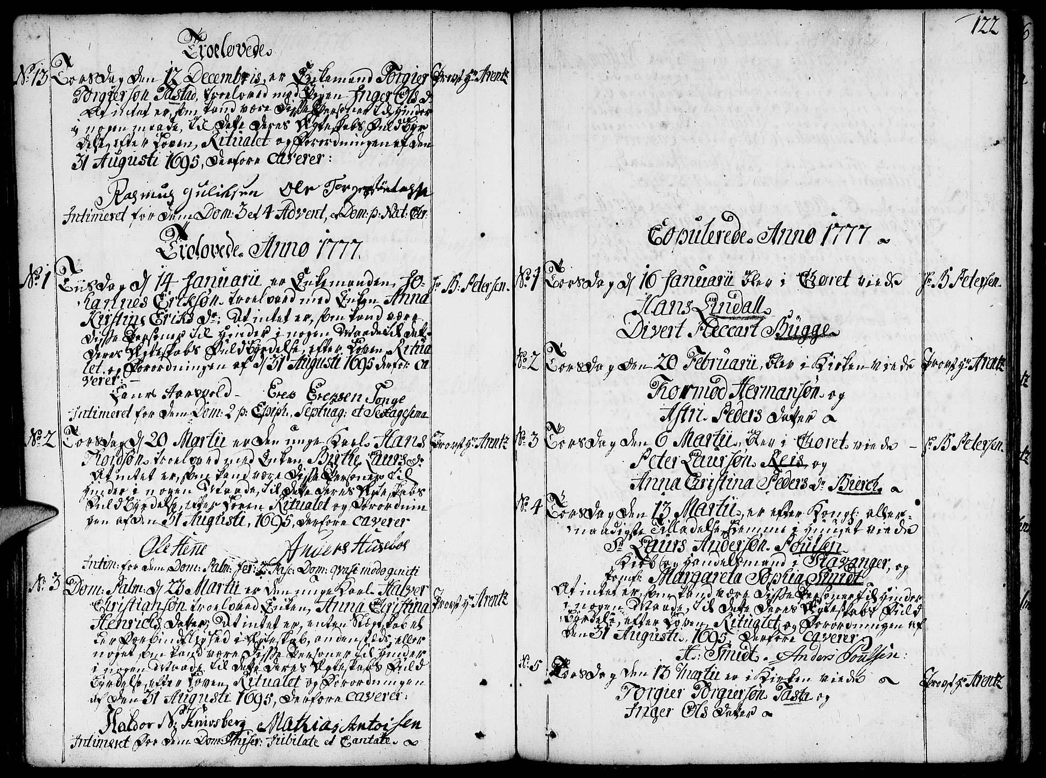 Domkirken sokneprestkontor, SAST/A-101812/001/30/30BA/L0004: Parish register (official) no. A 4, 1744-1782, p. 122