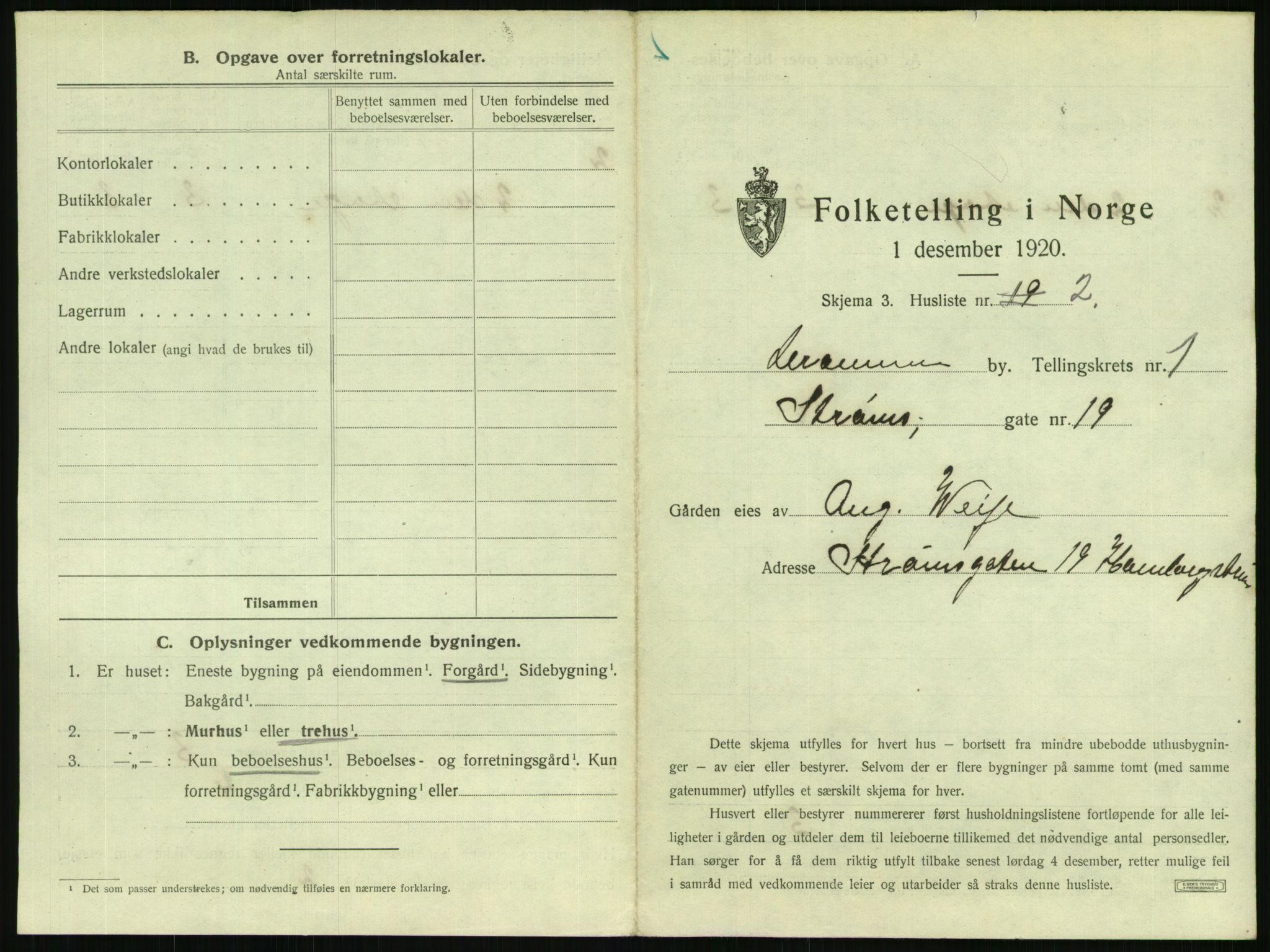 SAKO, 1920 census for Drammen, 1920, p. 104