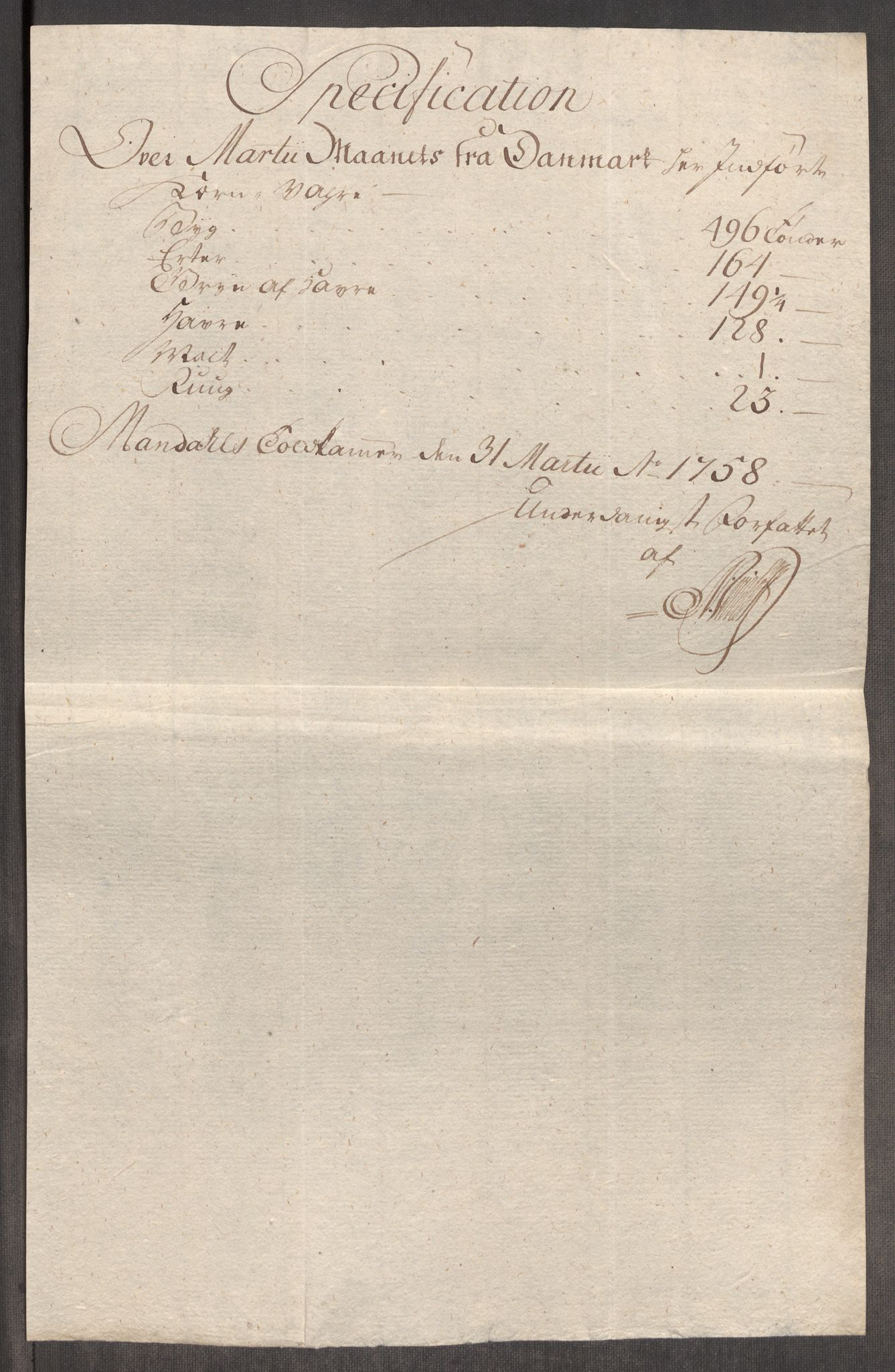 Rentekammeret inntil 1814, Realistisk ordnet avdeling, AV/RA-EA-4070/Oe/L0006: [Ø1]: Priskuranter, 1758-1760, p. 283